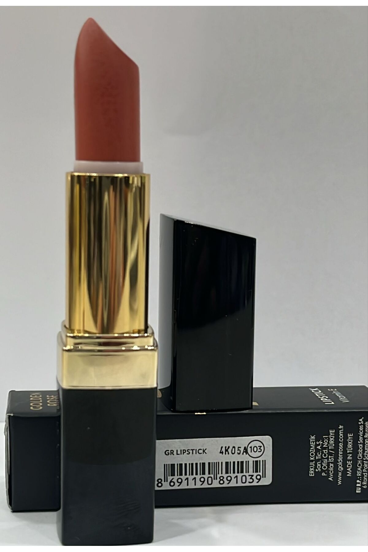 رژلب جامد مدل Lipstick رنگ صورتی شماره 103 گلدن رز Golden Rose