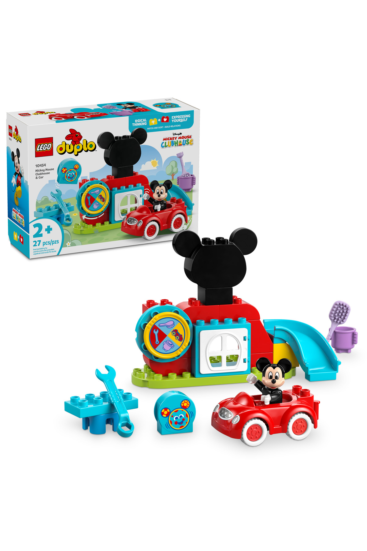 لگو و اسباب بازی های ساخت محور ® DUPLO® | DISNEY MICKEY MOUSE'S CLUBHOUSE AND CAR 10454 2+ ست ساختمان آموزشی 27P اورجینال LEGO