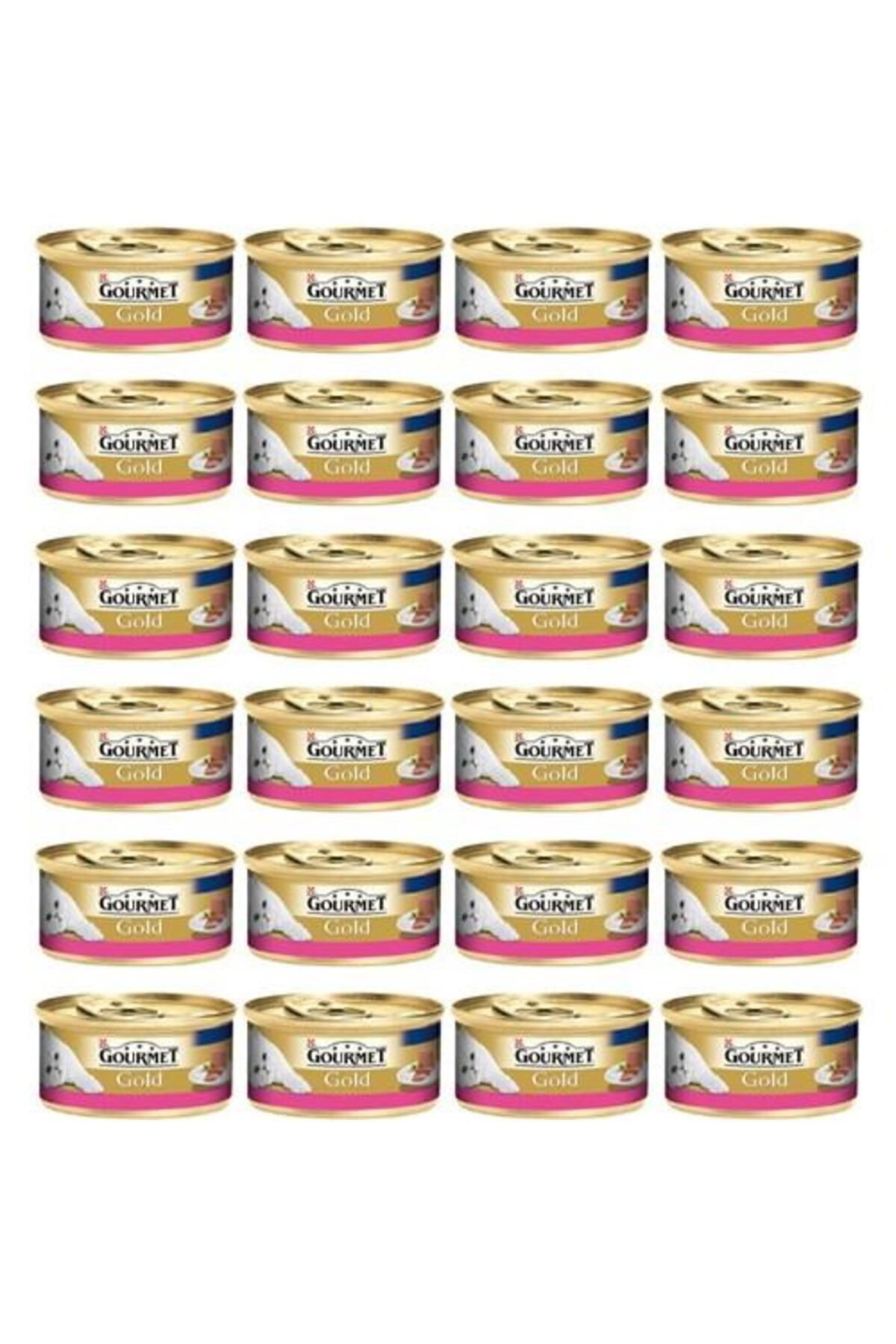 کنسرو غذای گربه بالغ گورمت Gourmet Purina Gold با گوشت گاو خردشده، بسته ۲۴ عددی ۸۵ گرمی