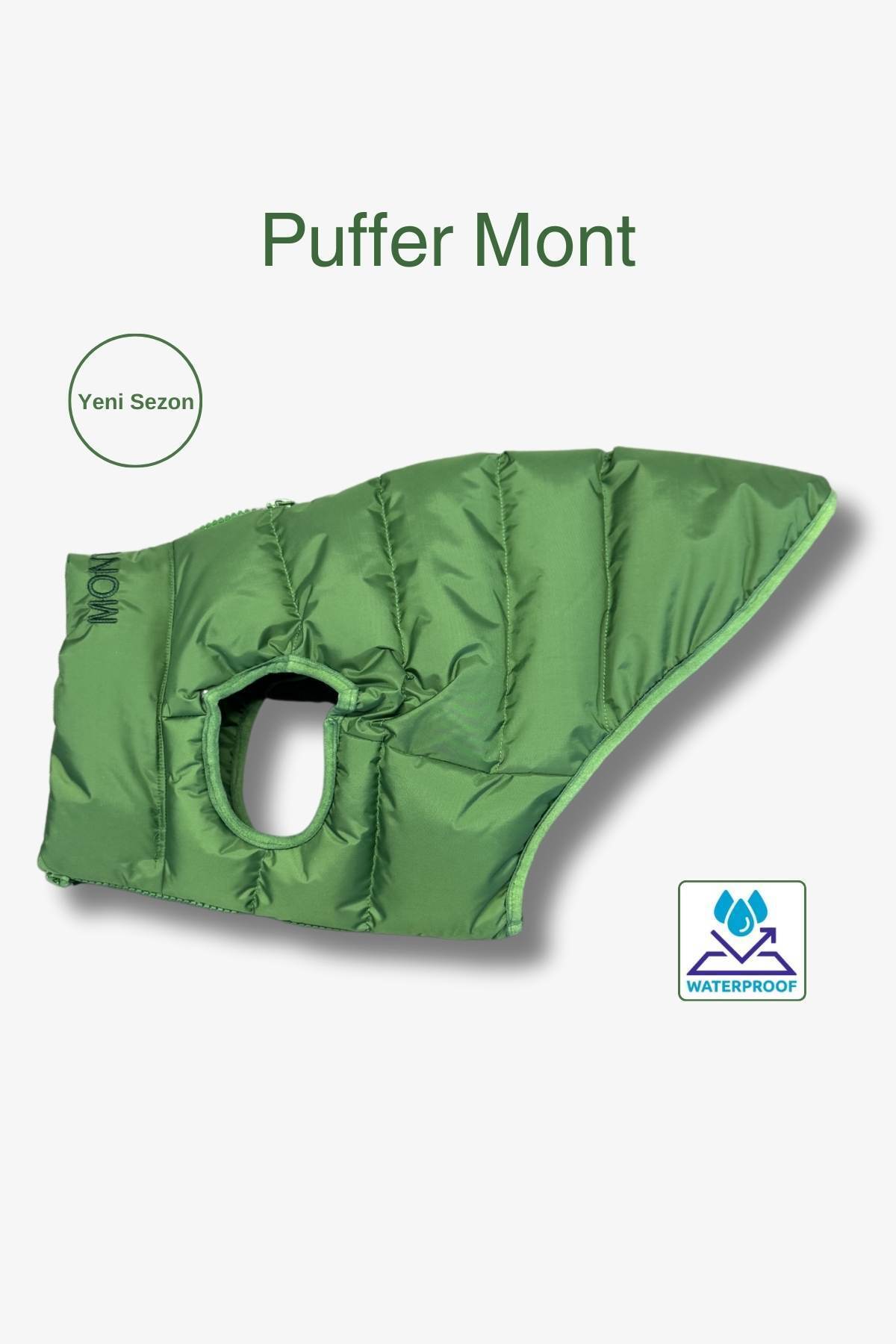 کاپشن ضدآب سگ سالیا استور Salya Store مدل Puffer-Mont، سبز