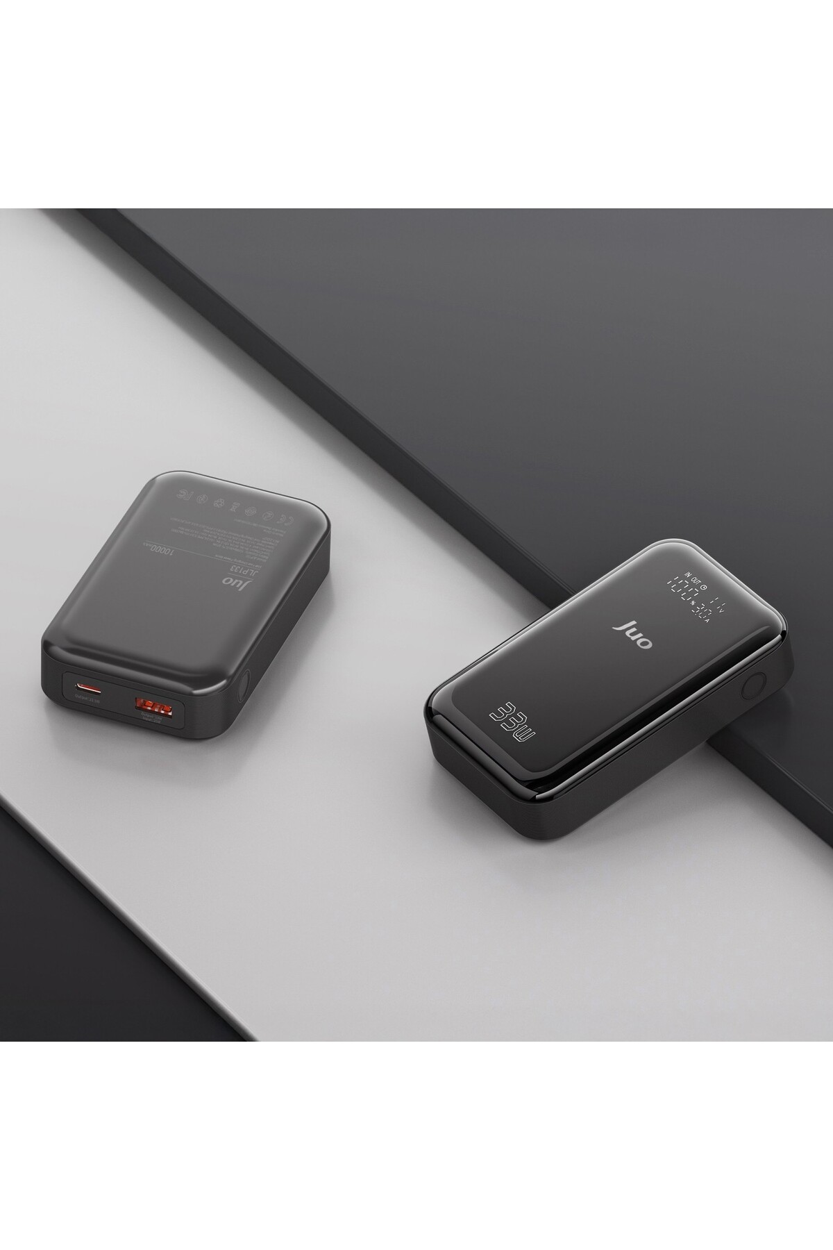 پاوربانک شارژر سریع قابل حمل 10000 ماه 33 واتی USB A TYPE C با نشانگر LED آمپر وات اورجینال Juo