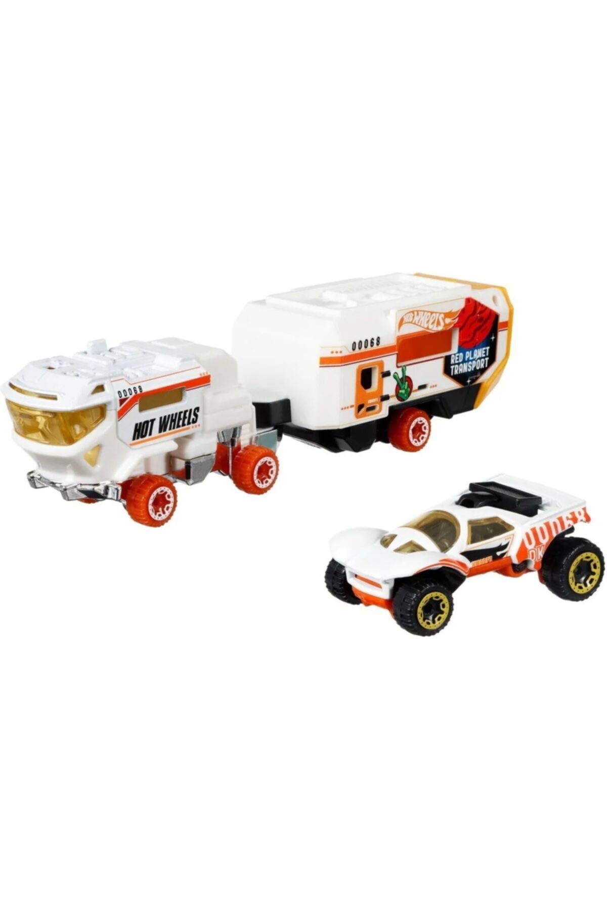 ماشین اسباب بازی کامیون های حامل اصلی RED PLANET TRANSPORT GRT99 اورجینال HOTWHEELS CARRIER TRUCK AND ARAB از ترکیه HOT WHEELS