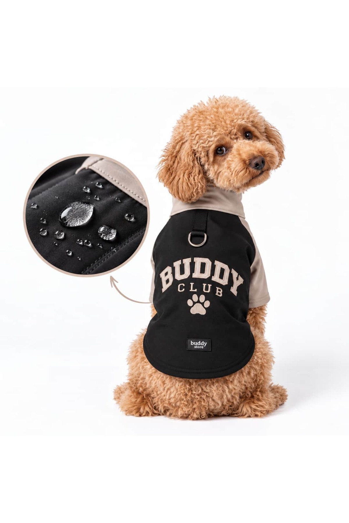 بارانی سگ بادی استور Buddy Store، سری Buddy Club مدل SF9911، سافت‌شل با آستر پلار، مشکی