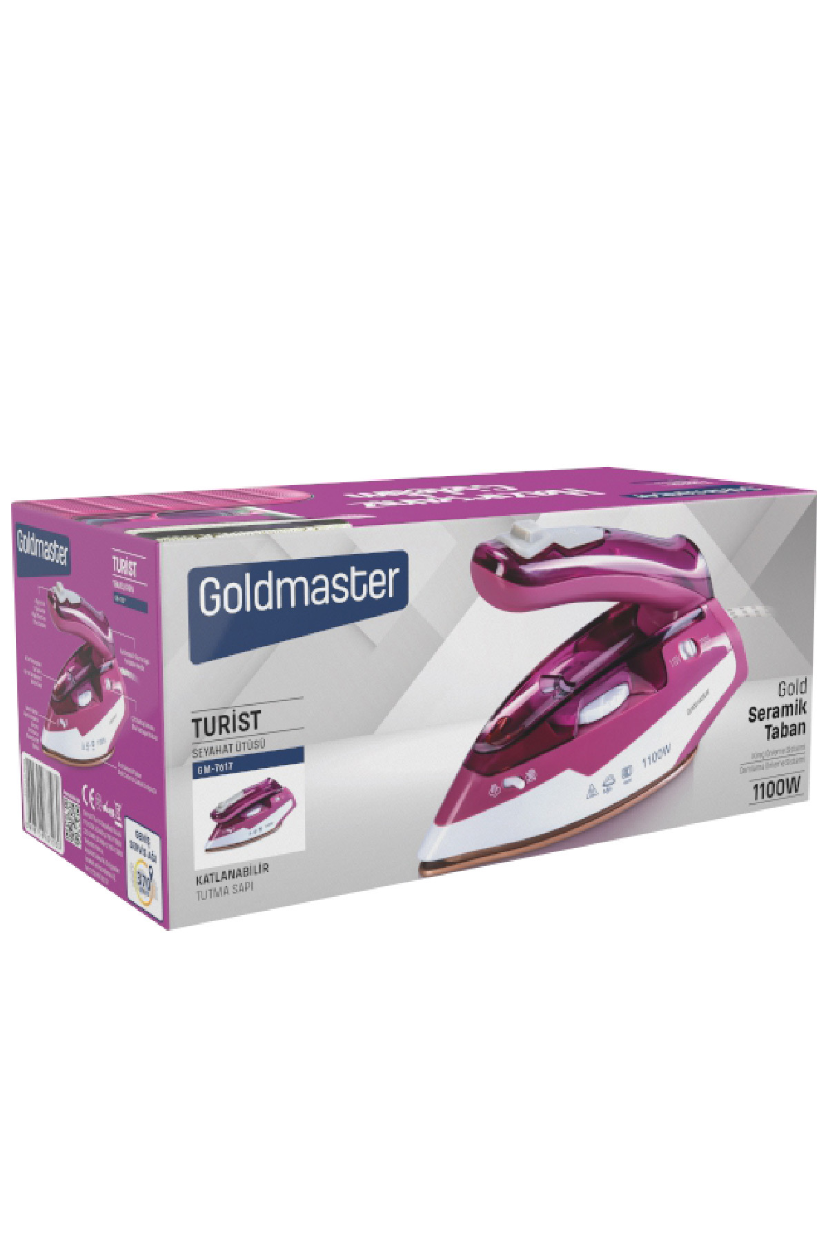 اتو بخار مسافرتی تاشو شوک موثر بر پایه سرامیک توریستی اورجینال GoldMaster