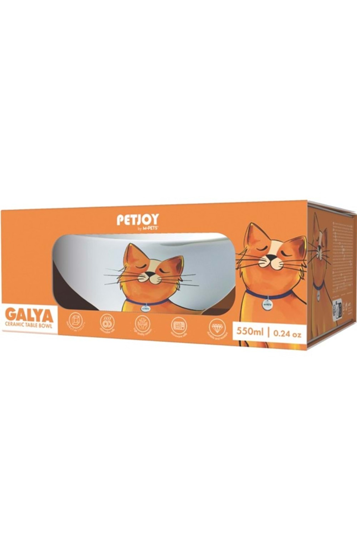 ظرف غذای سرامیکی گربه و سگ ام‌پتس M-PETS GALYA، ۵۵۰ میلی‌لیتر، چندرنگ