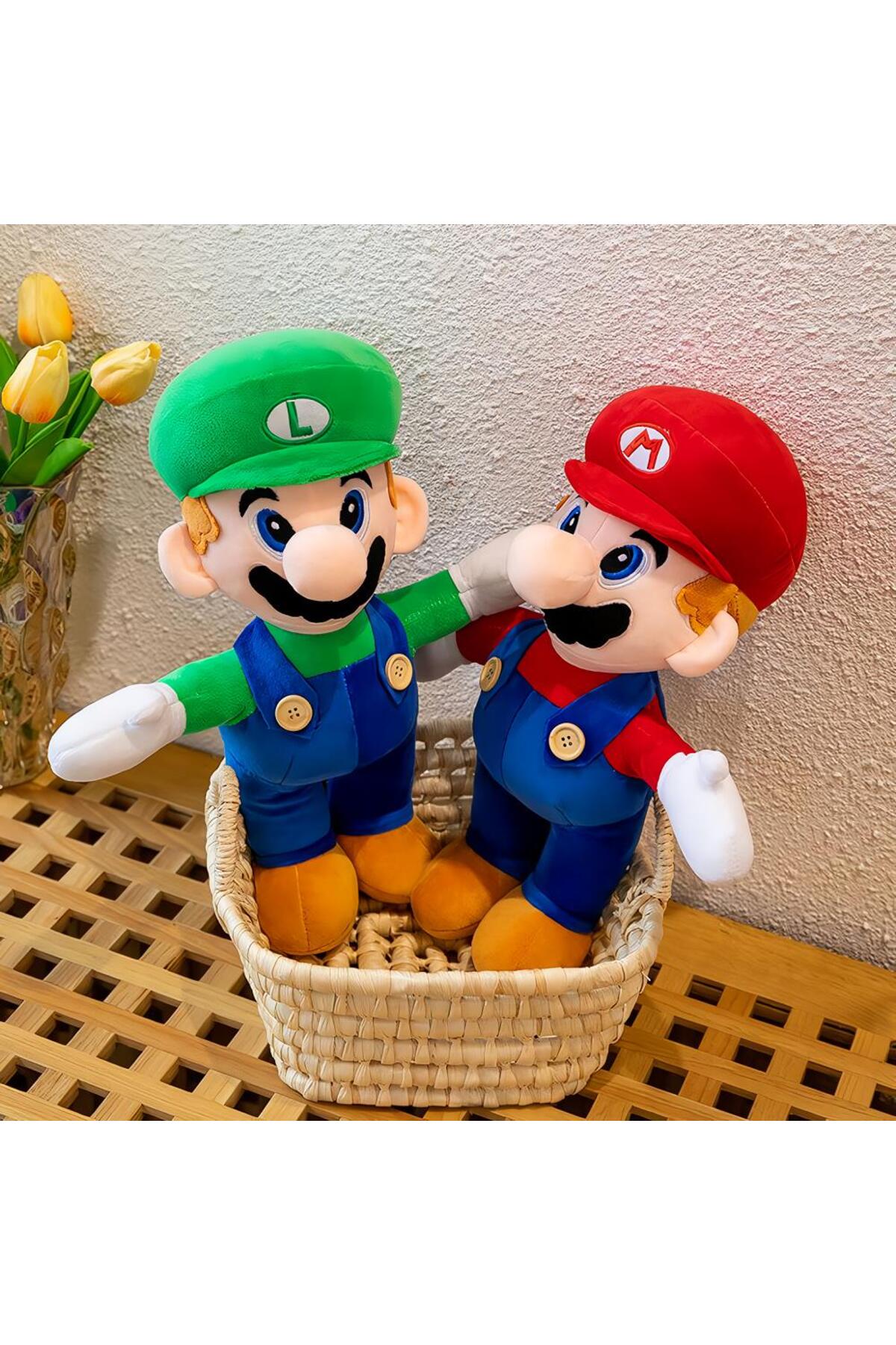 اسباب بازی های پشمی پارچه وارداتی سایز XL LEGENDARY 2 PACK SUPER MARIO BROTHERS & LUIGI PLASH TOY SLEEP PLAYMATE e-life shop