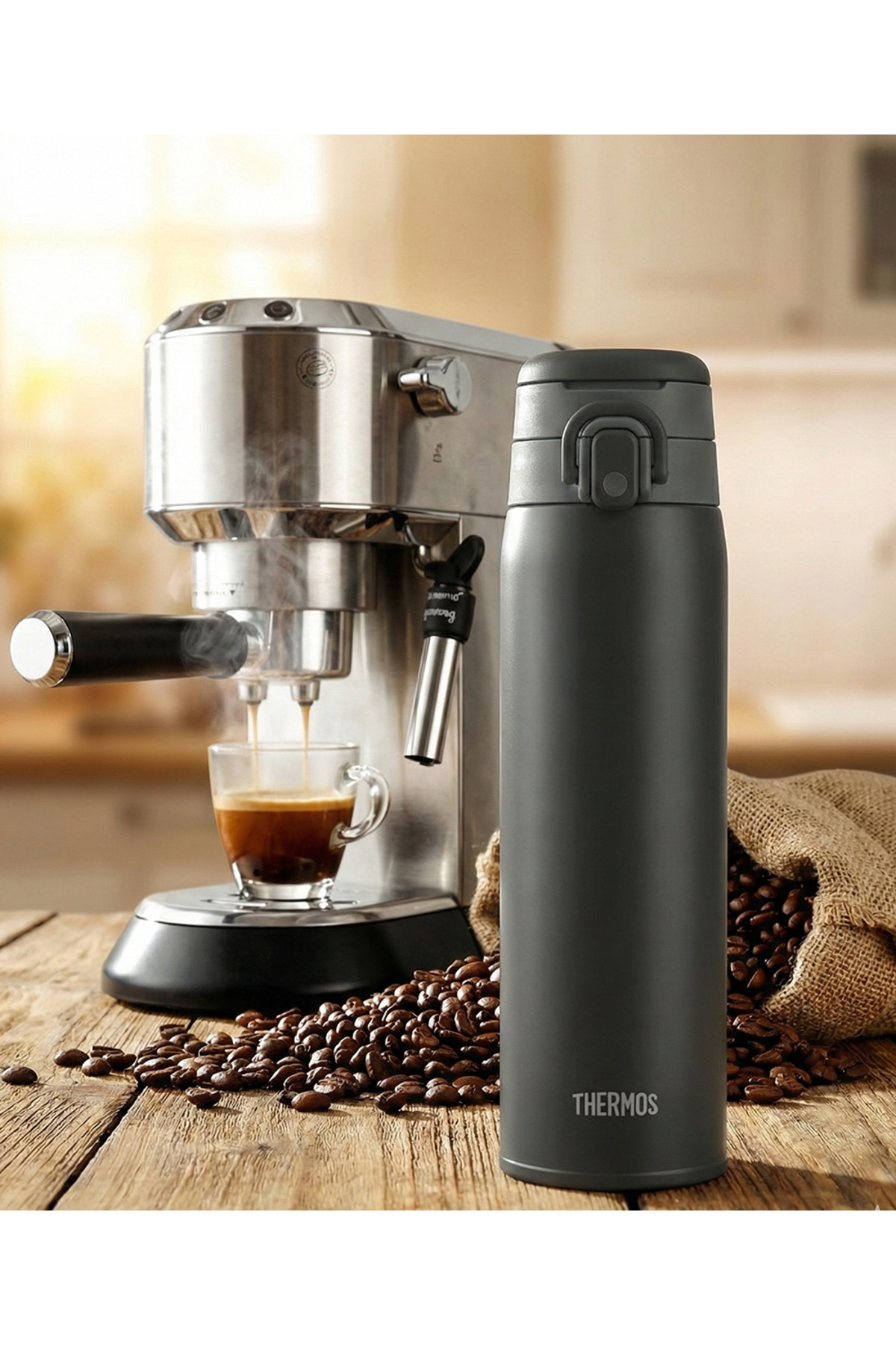 فلاسک لیوان 0.75 لیتری قمقمه کلاسیک JOS 750 023612 خاکستری اورجینال Thermos