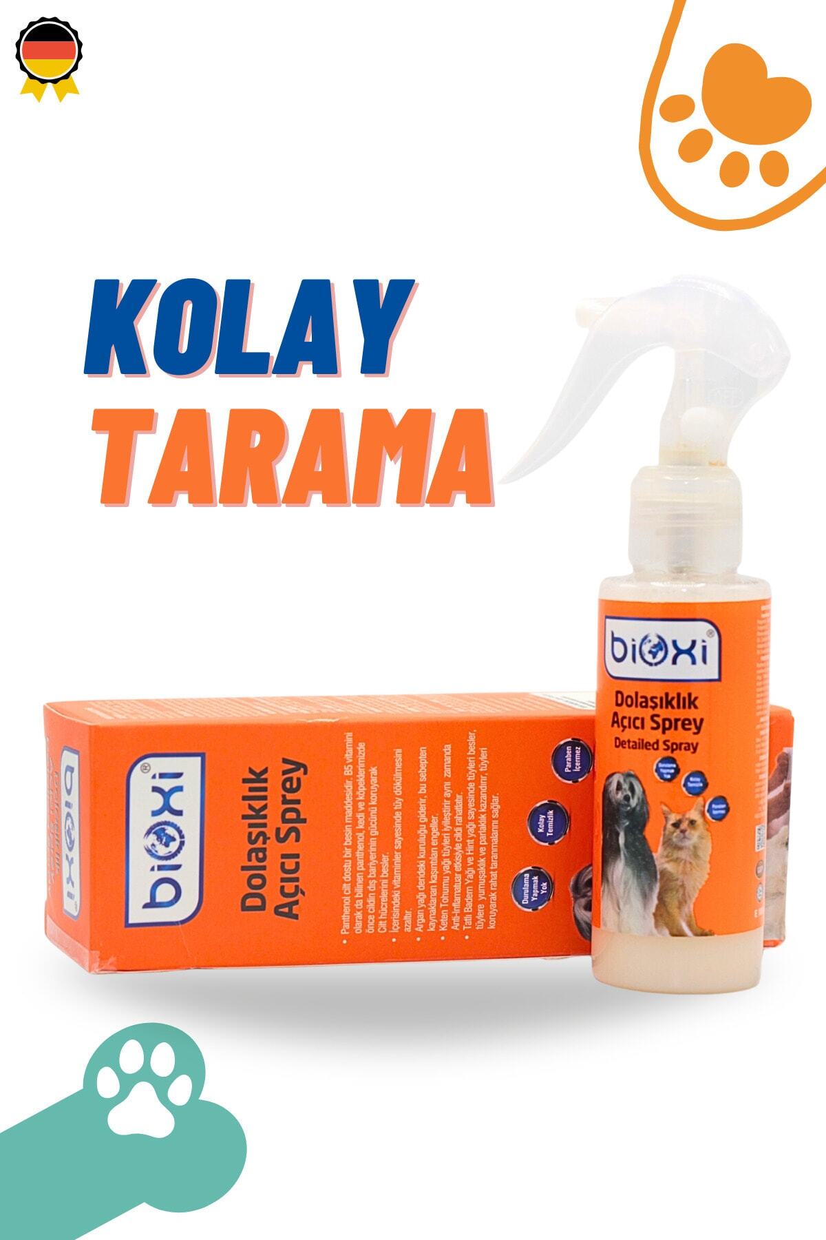 بسته دستمال سطلی بهداشتی مو و پنجه و اسپری گره‌گشای مو بیوکسی Bioxi، ۲ قلمی 100ml