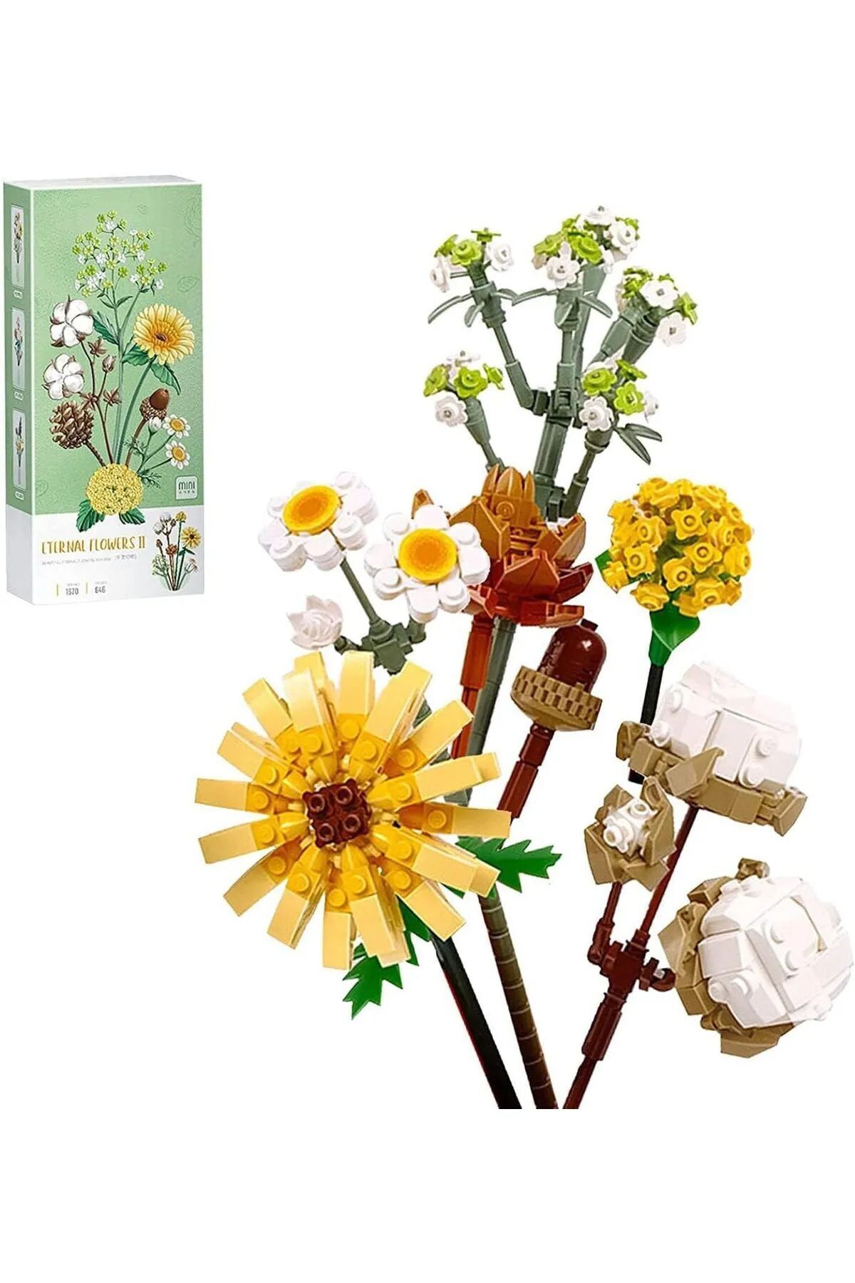 لگو و اسباب بازی های ساخت محور LOZ ETERNAL FLOWERS: COTTON DAISY GERBERA 646 PIECE BLOCK TOY LZ1670 از ترکیه Vagonlife