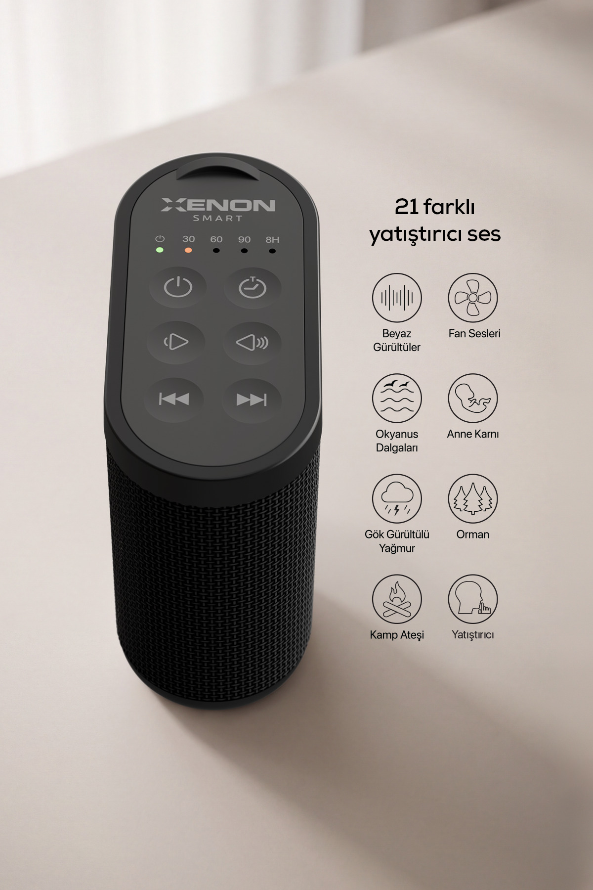 دستگاه همراه خواب نوزاد زنون اسمارت Xenon Smart، نویز سفید و صدای پِش‌پِش، مشکی (X6230) دخترانه و پسرانه