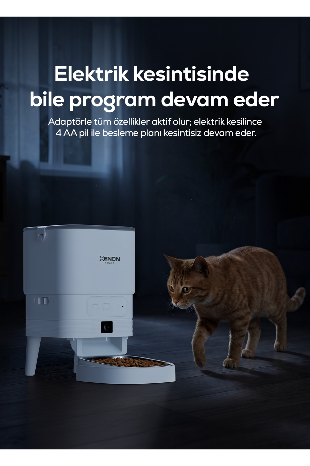 ظرف غذای هوشمند زنون اسمارت Xenon Smart مدل X8614، با دوربین 1080p و کاسه استیل، ظرفیت ۴ لیتر