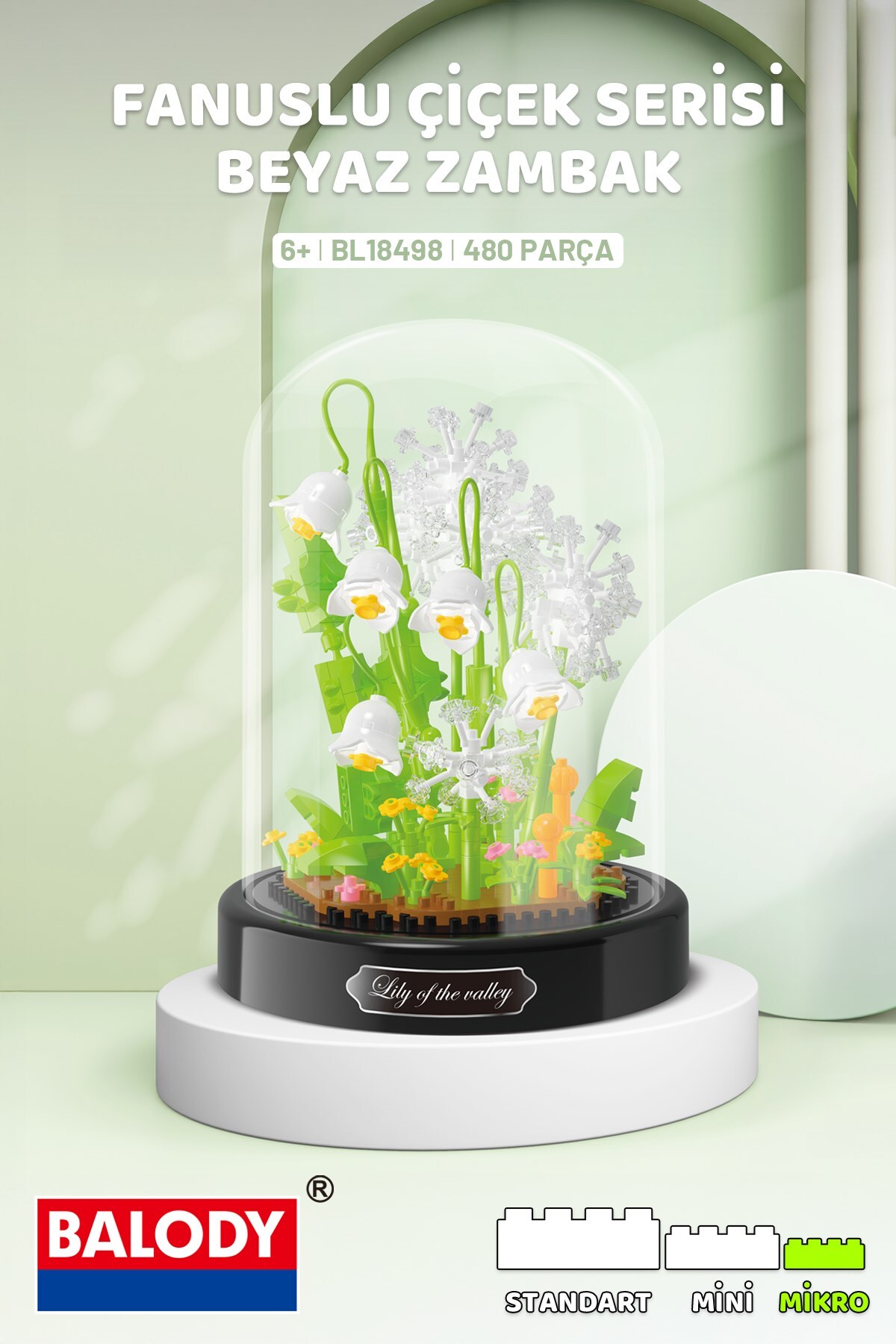 لگو و اسباب بازی های ساخت محور BELL JAR SERIES – WHITE LILY BL18498 ست ساختمانی MINI BLOCK از ترکیه balody