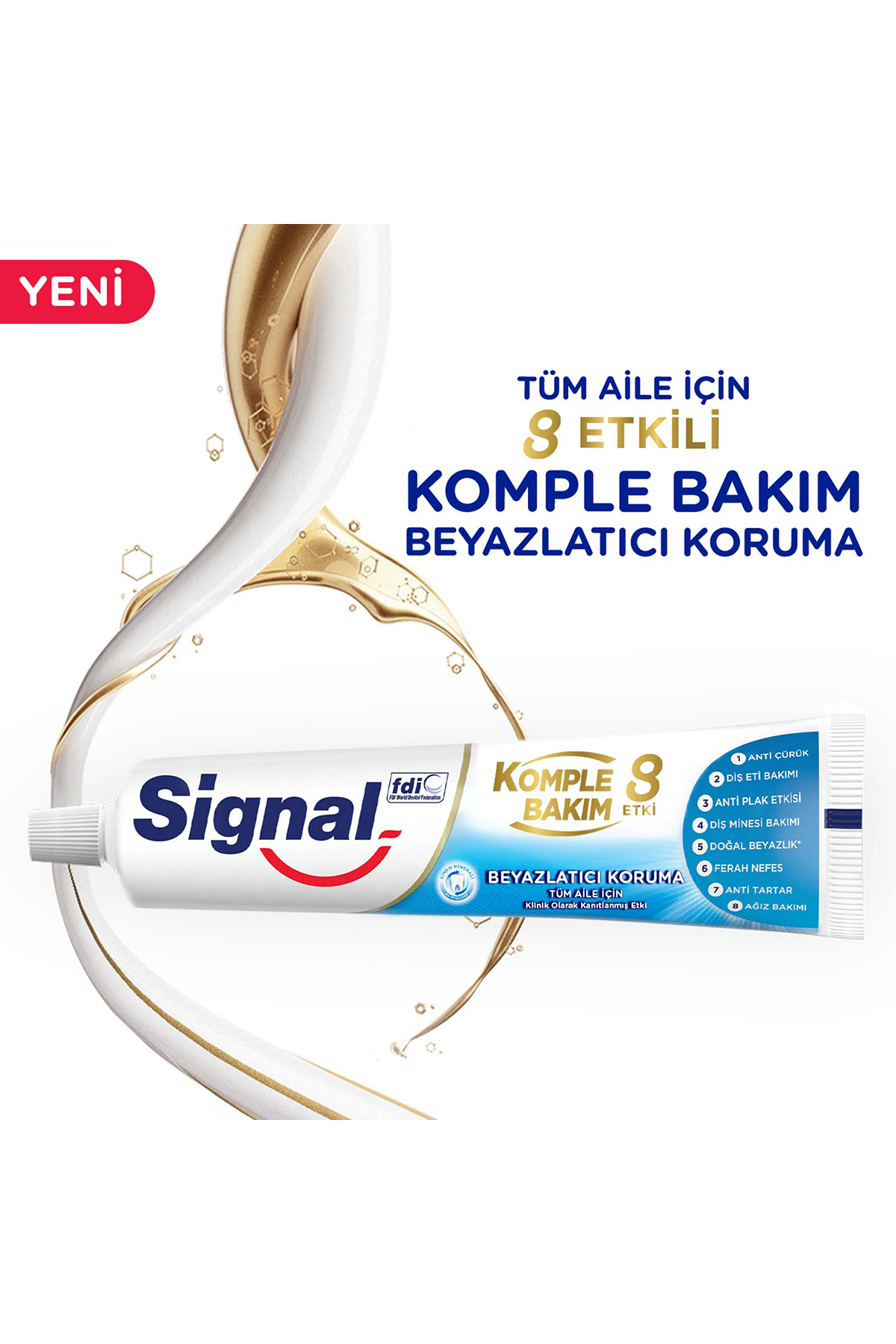 خمیردندان COMPLETE CARE 8 EFFECT PASTE WHITENING PROTECTION ANTI CARIES FOR FRESH BREATH 75 MLX4 Signal