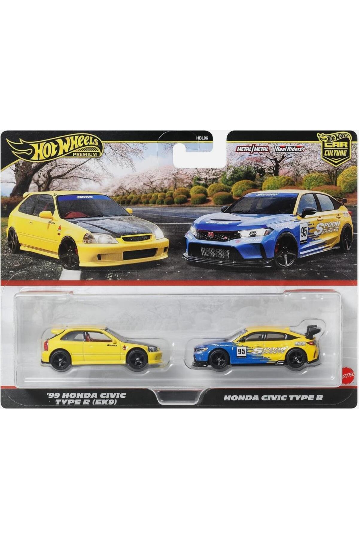 ماشین اسباب بازی فرهنگ خودرو ممتاز '99 HONDA CIVIC TYPE R EK9 و JBL00 از ترکیه HOT WHEELS