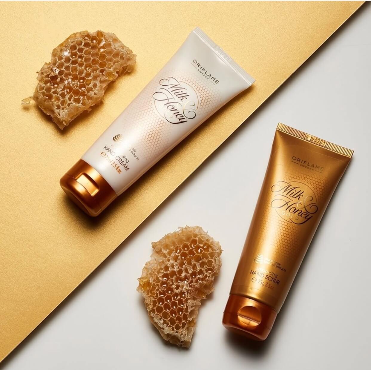 اسکراب لایه بردار بدن شکری شیروعسل اوریفلیم Milk &amp; Honey Gold Sugar