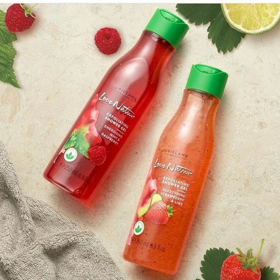 شامپو بدن لایه بردار توت فرنگی و لیمو لاونیچر اوریفلیم Love Nature Oriflame