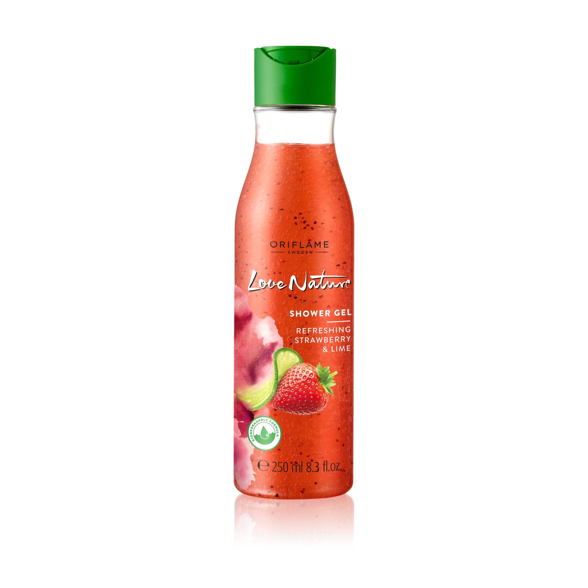 شامپو بدن لایه بردار توت فرنگی و لیمو لاونیچر اوریفلیم Love Nature Oriflame