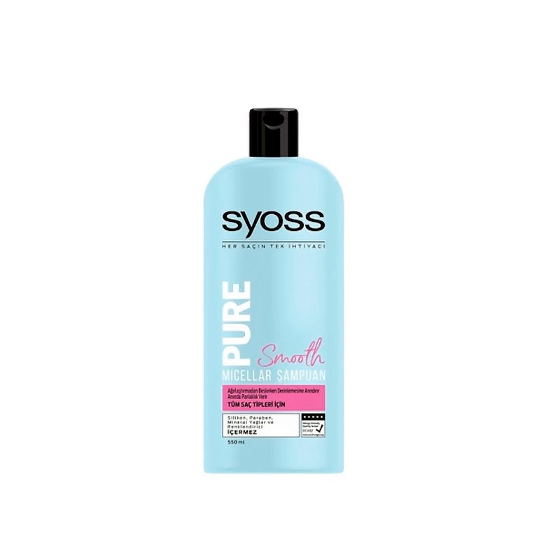 شامپو پیور اسموت میسلار سایوس حجم 550 میل Syoss Pure Smooth