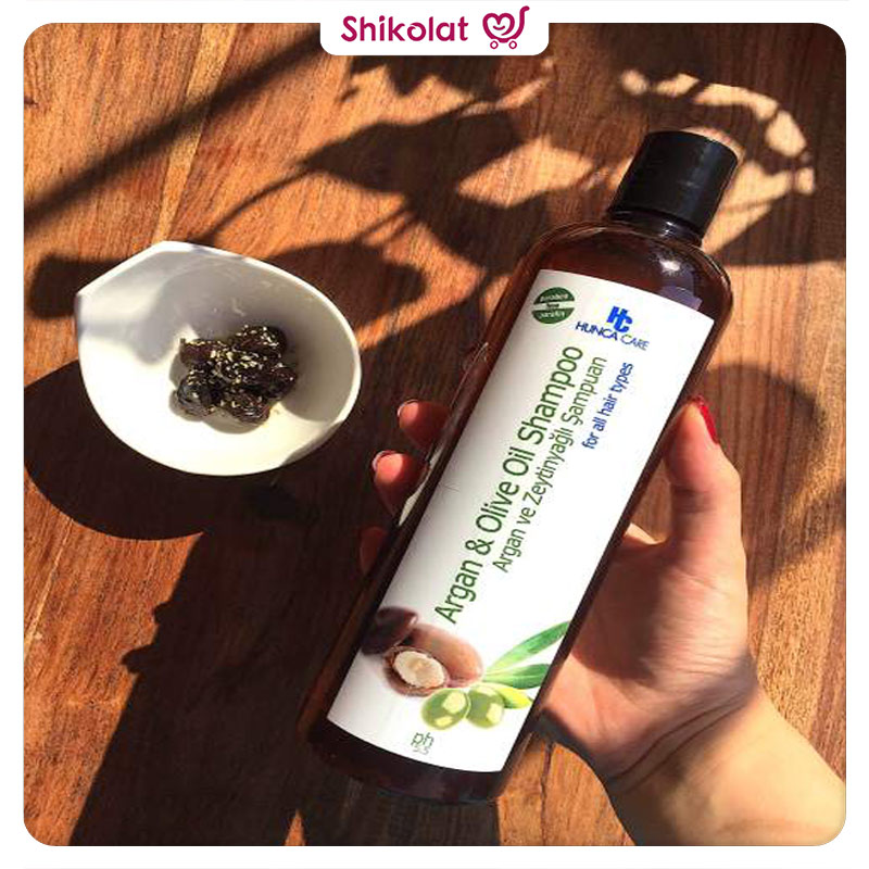 شامپو گیاهی هونجا کر حاوی روغن آرگان و زیتون Hunca Care Shampoo