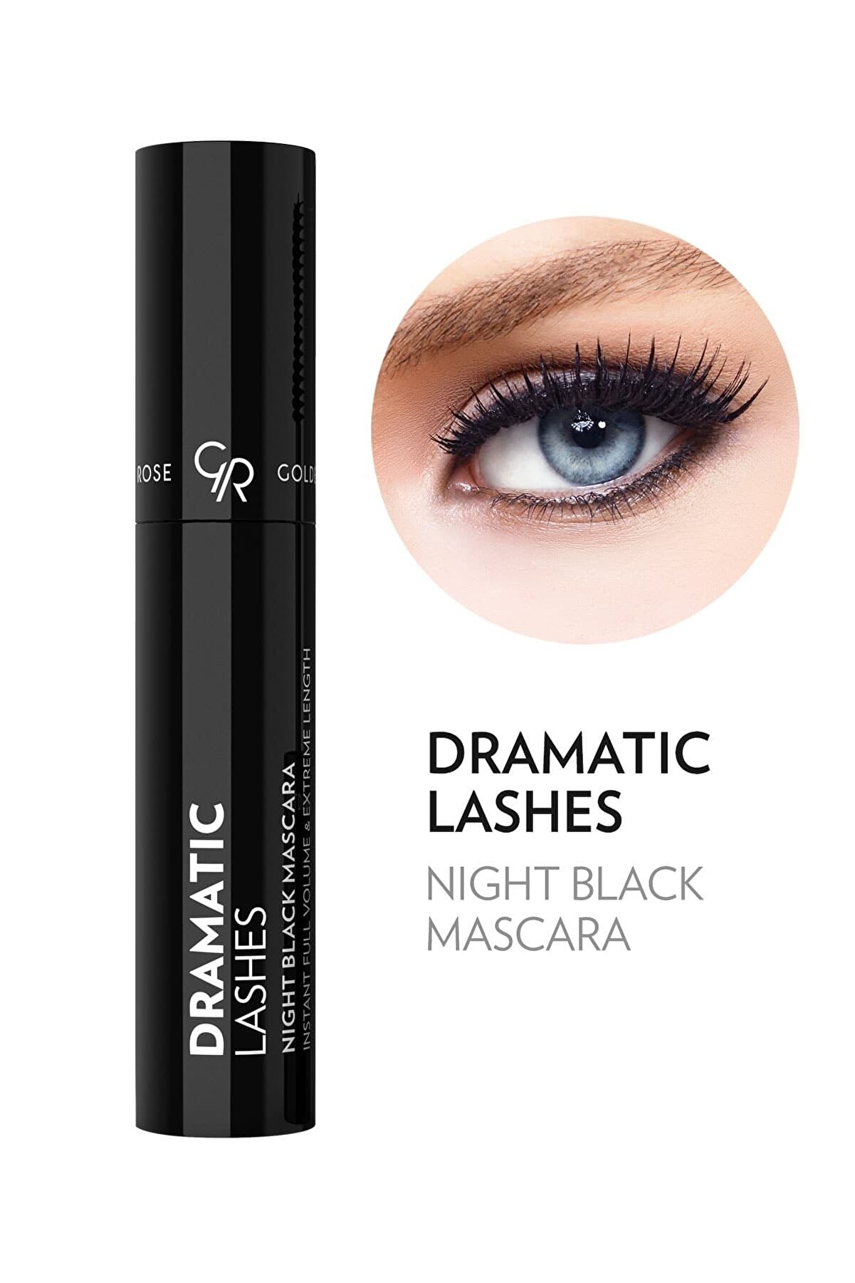 ریمل حجم دهنده 24 ساعته Dramatic Lashes Night Black مشکی گلدن رز Golden Rose
