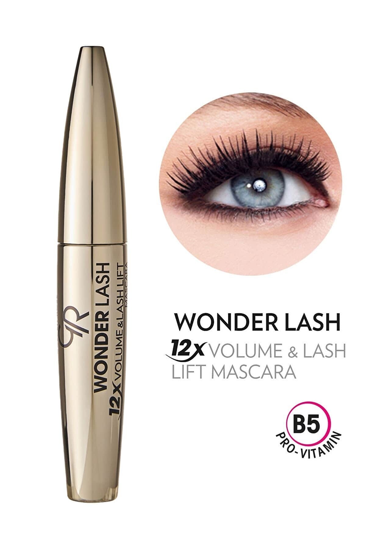 ریمل حجم دهنده 12x Wonder Lash مشکی  گلدن رز Golden Rose