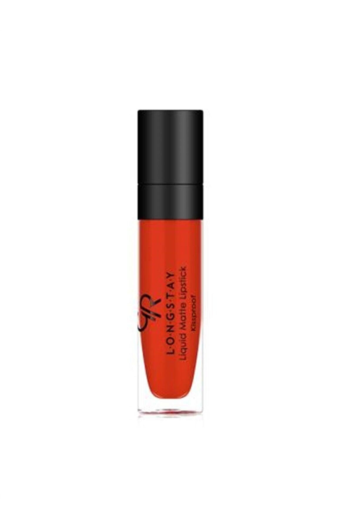 رژ لب مات مایع رنگ نارنجی شماره 14 گلدن رز Golden Rose