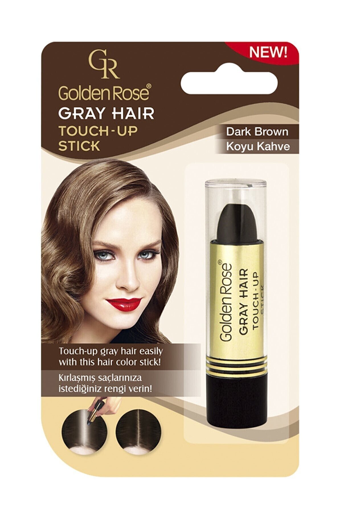 استیک پوشاننده موهای سفید رنگ قهوه ای تیره گلدن رز Golden Rose