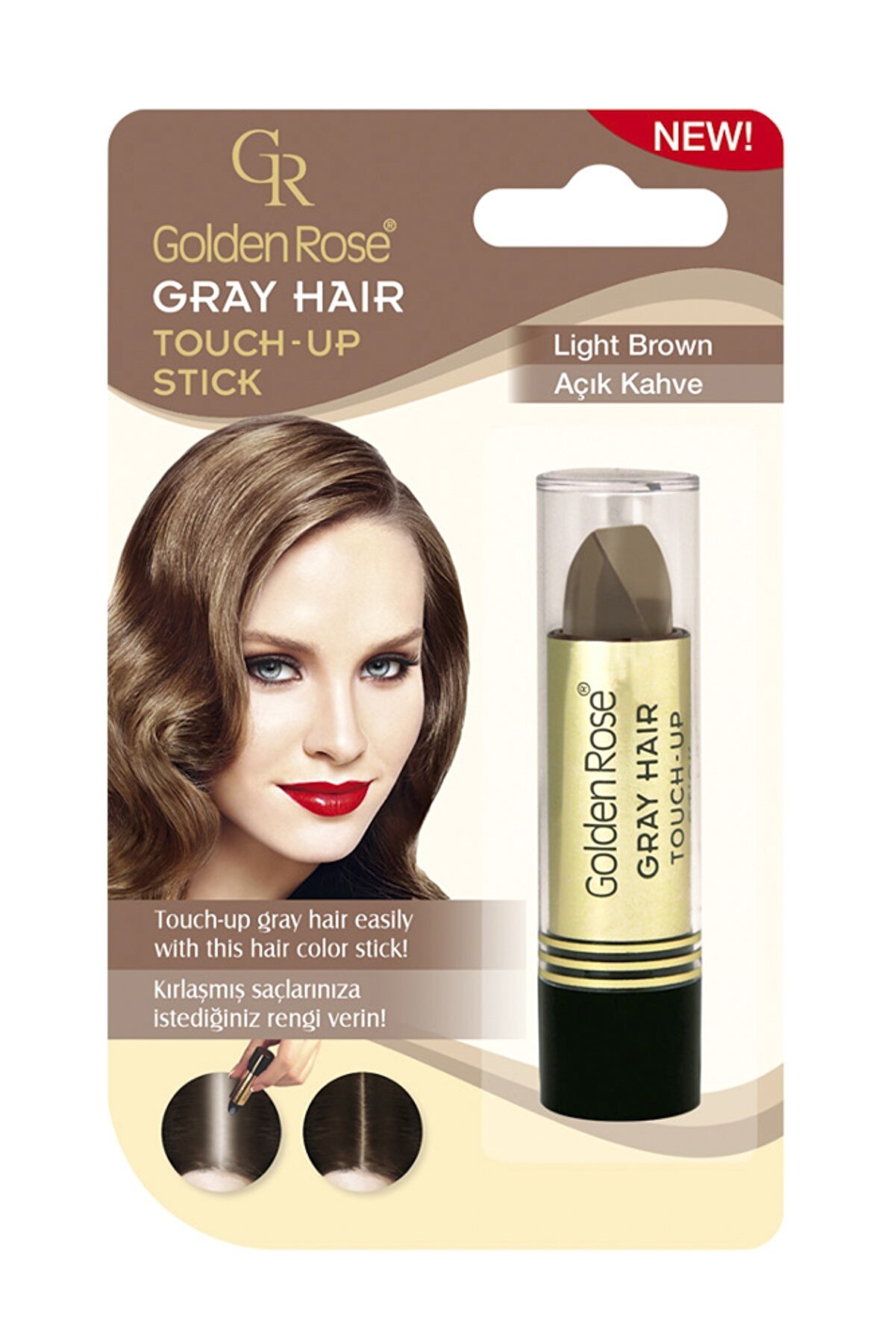 استیک پوشاننده موهای سفید رنگ قهوه ای روشن گلدن رز Golden Rose