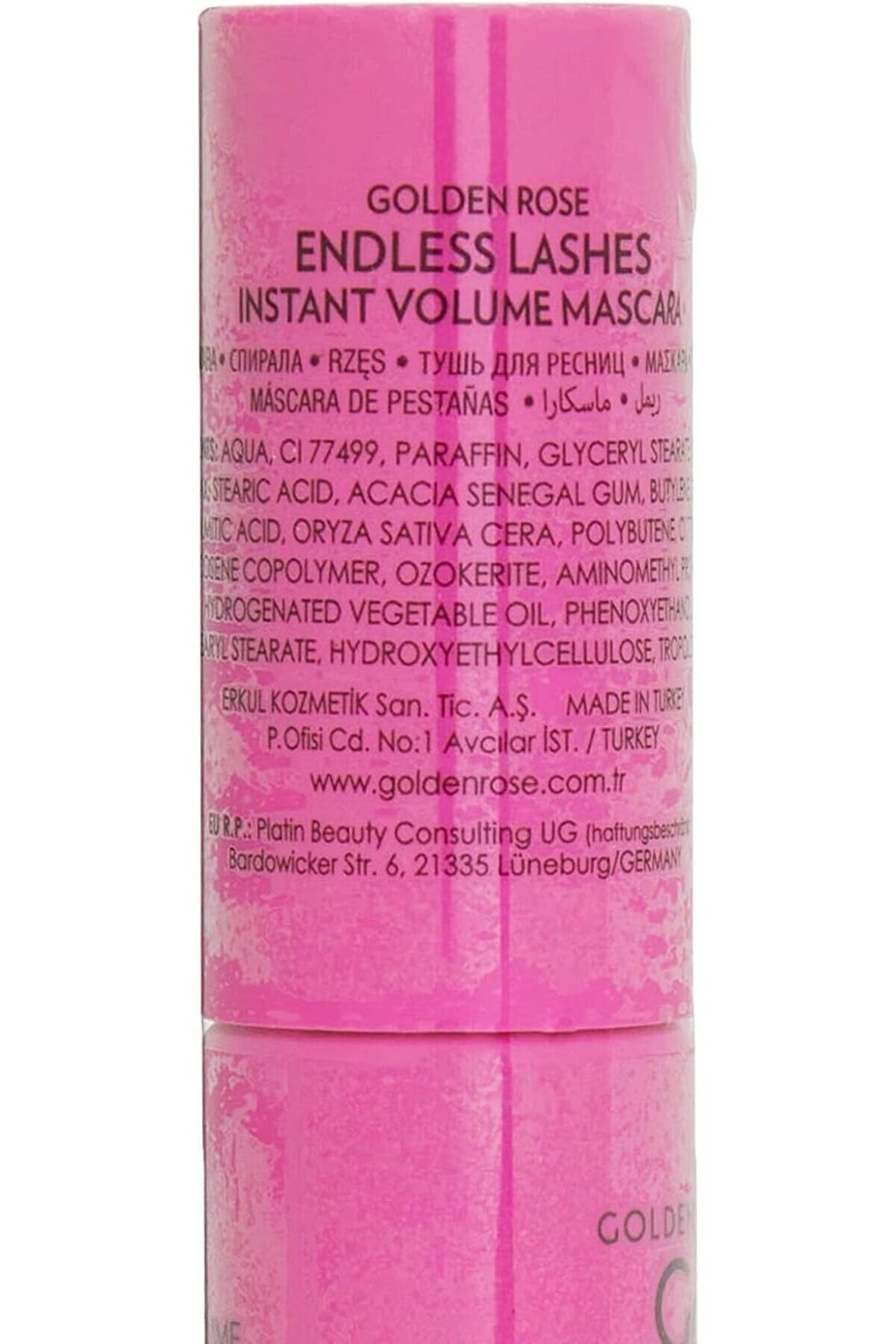 ریمل ضد آب حجم دهنده و بلند کننده Endless Lashes مشکی گلدن رز Golden Rose