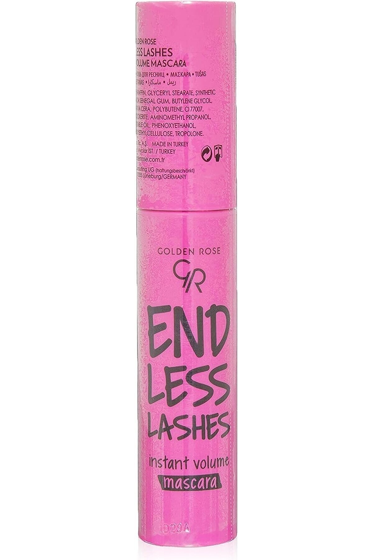 ریمل ضد آب حجم دهنده و بلند کننده Endless Lashes مشکی گلدن رز Golden Rose