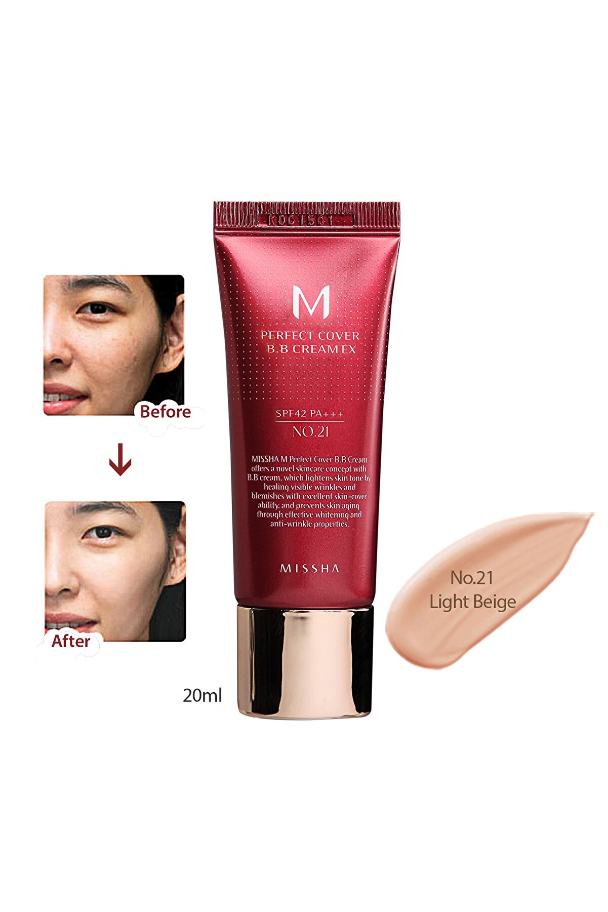کرم بی بی با پوشش قوی SPF42 شماره 21 میشا Missha