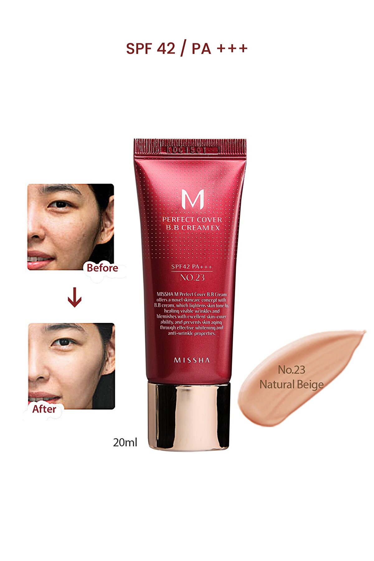 کرم بی بی با پوشش قوی SPF42 شماره 23 میشا Missha