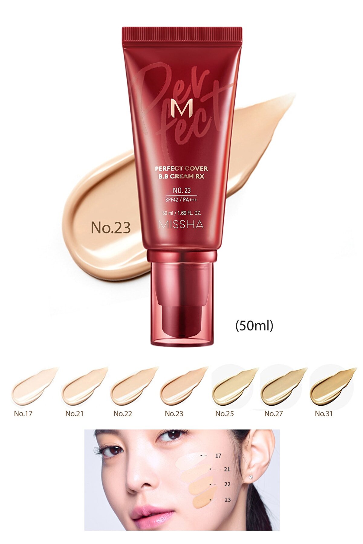 کرم بی بی نسل جدید حجم 50 میل Spf42 Rx شماره 23 میشا Missha