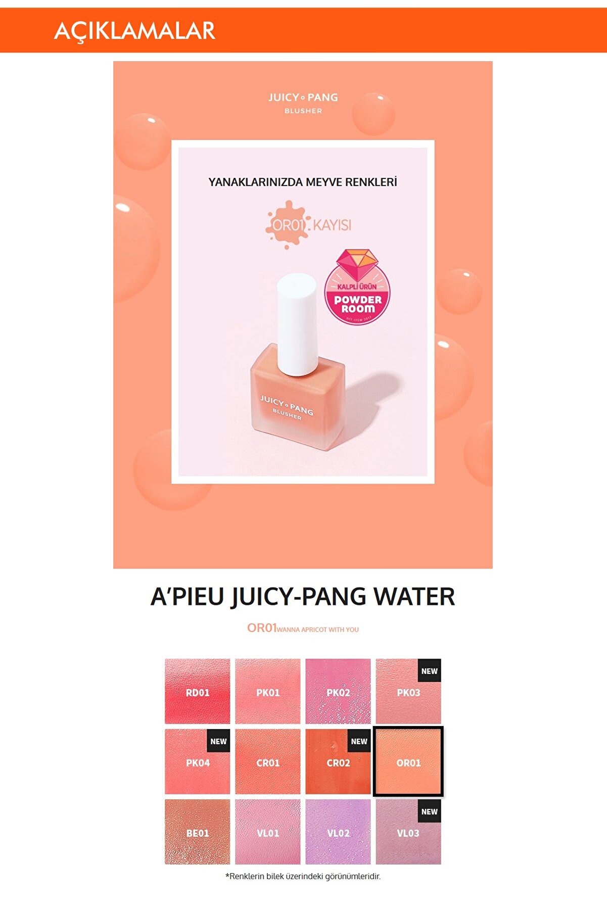 رژگونه مایع مرطوب کننده طبیعی Juicy Pang رنگ Water Blusherشماره OR01 میشا Missha