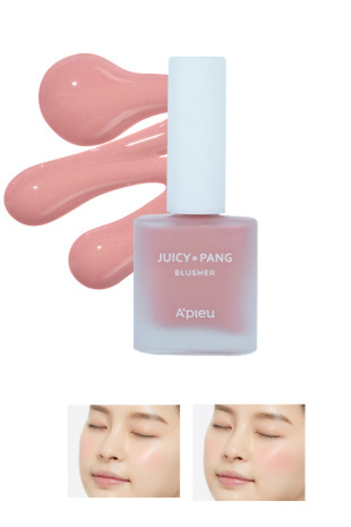 رژگونه مایع مرطوب کننده طبیعی Juicy Pang رنگ Water Blusher شماره PK03 میشا Missha