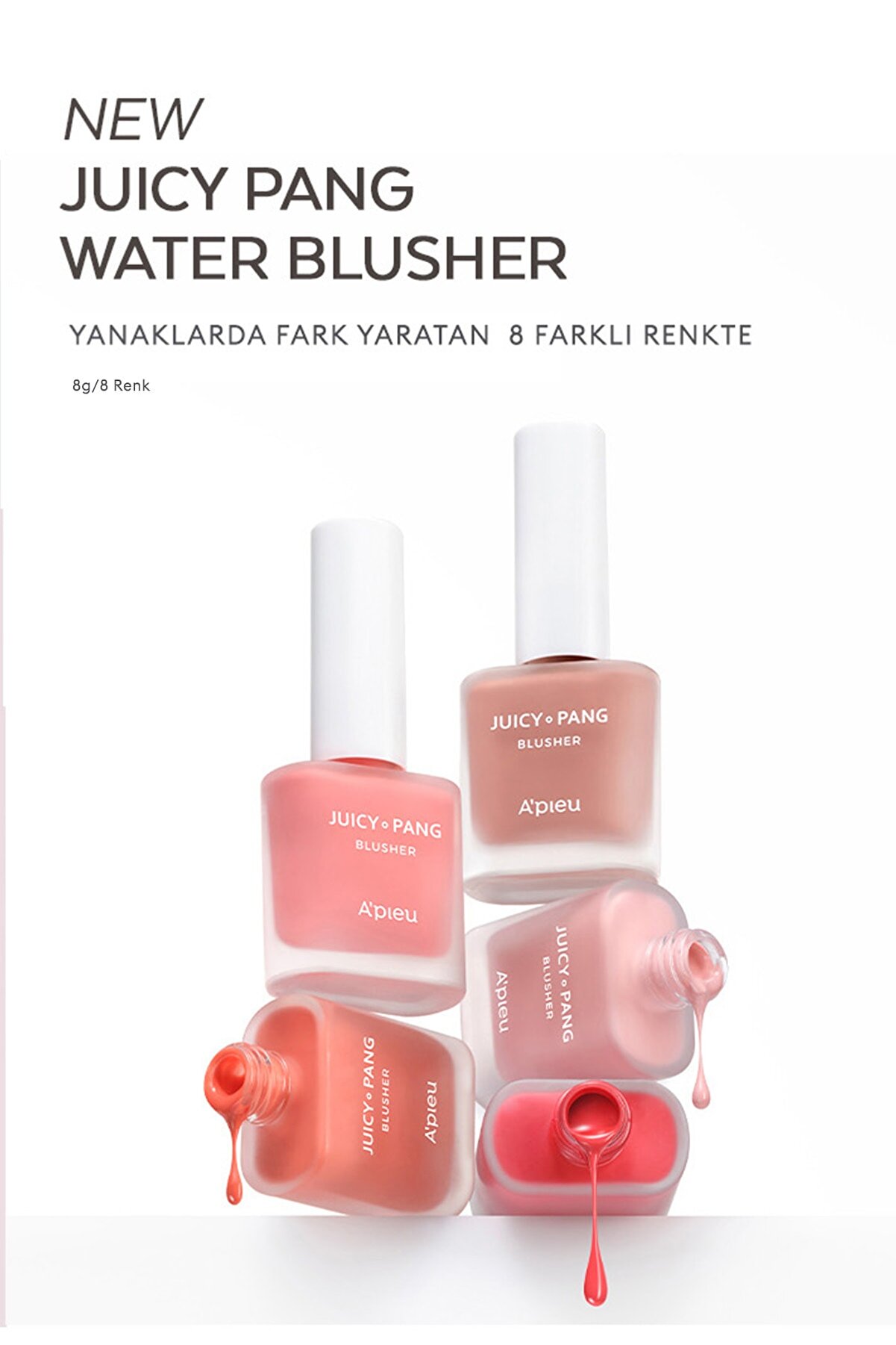 رژگونه مایع مرطوب کننده طبیعی Juicy Pang رنگ Water Blusher شماره PK04 میشا Missha