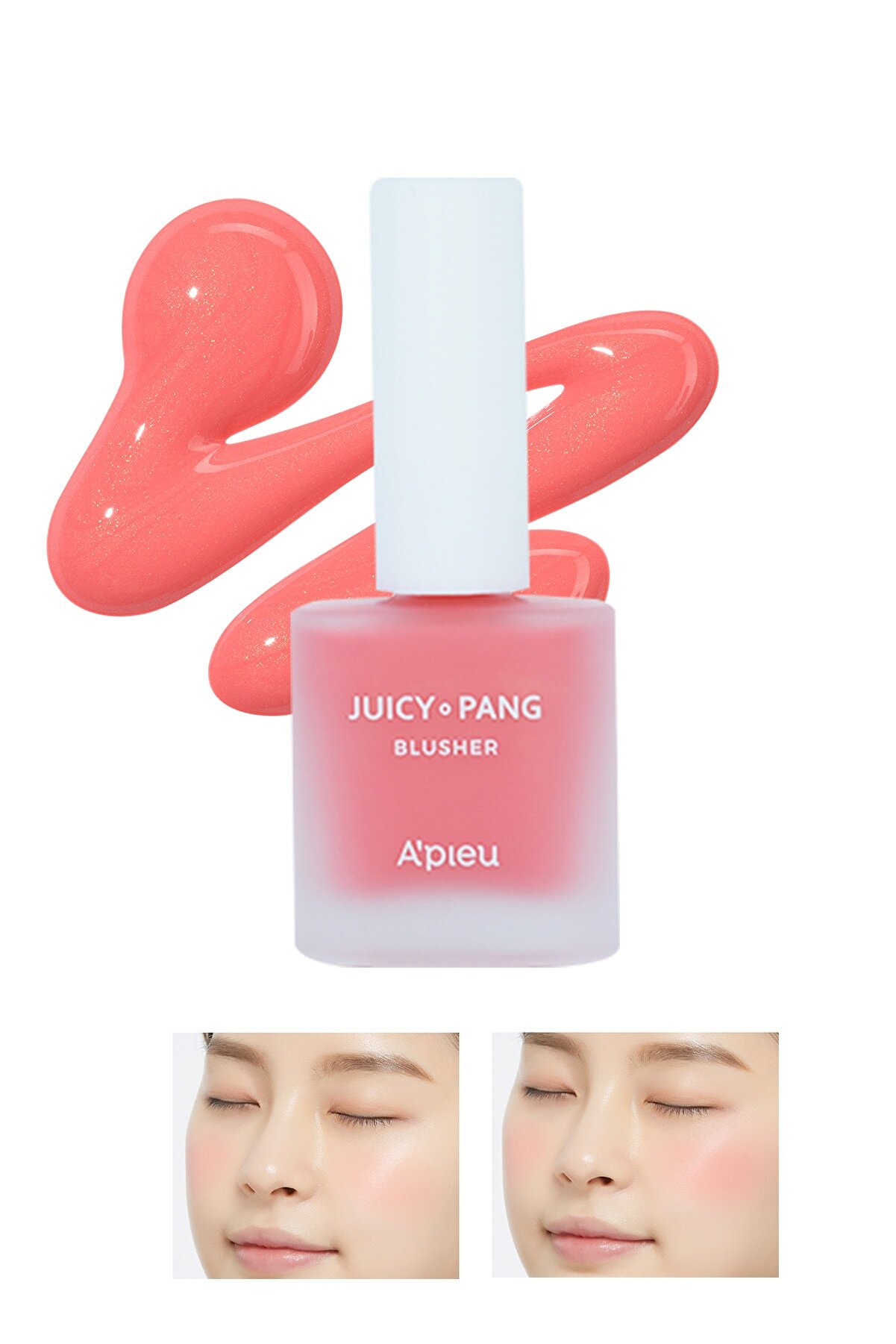 رژگونه مایع مرطوب کننده طبیعی Juicy Pang رنگ Water Blusher شماره PK04 میشا Missha