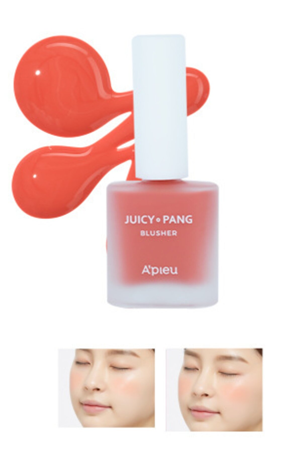رژگونه مایع مرطوب کننده طبیعی Juicy Pang رنگ Water Blusher شماره CR02 میشا Missha