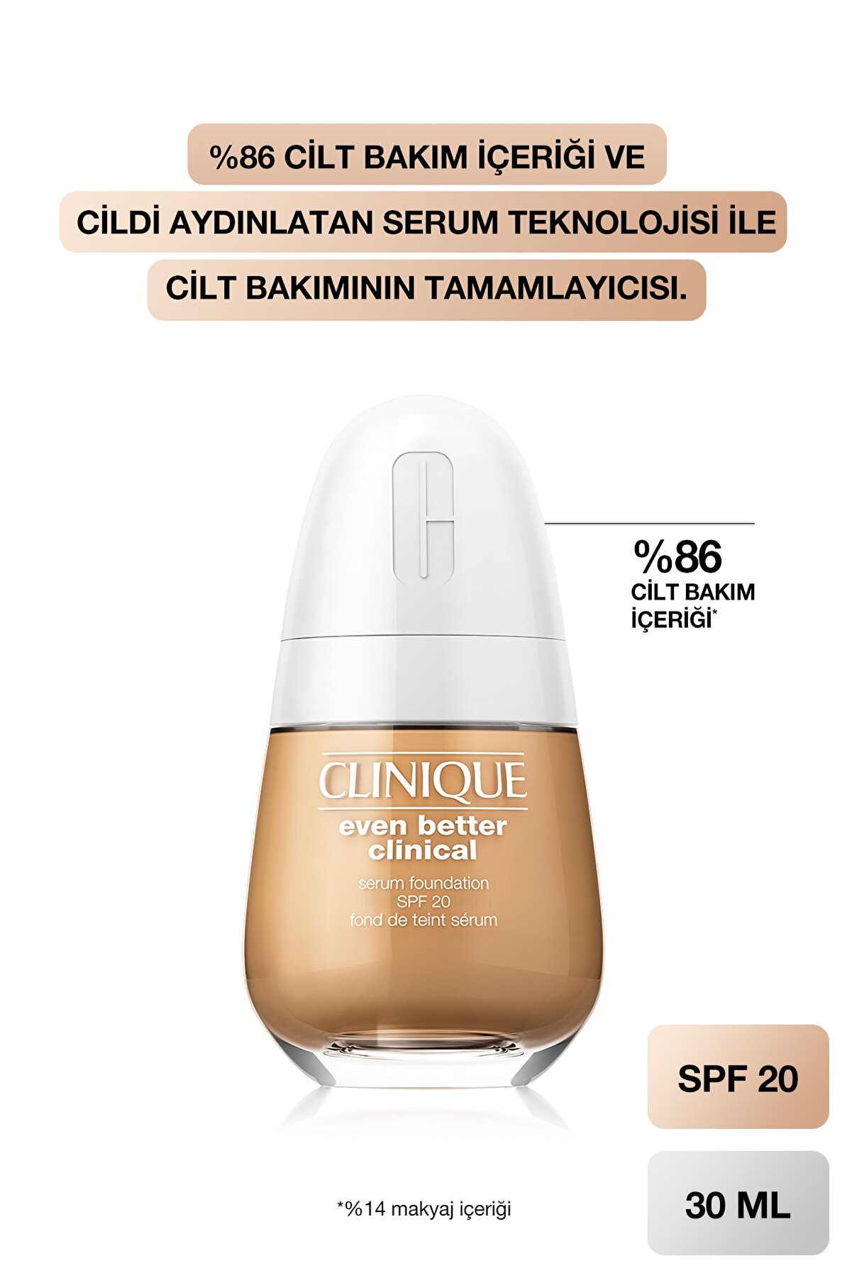 کرم پودر سرمی ایون بتر کلینیکال رنگ بژ  شماره SPF 20 Cn 74   کلینیک Clinique