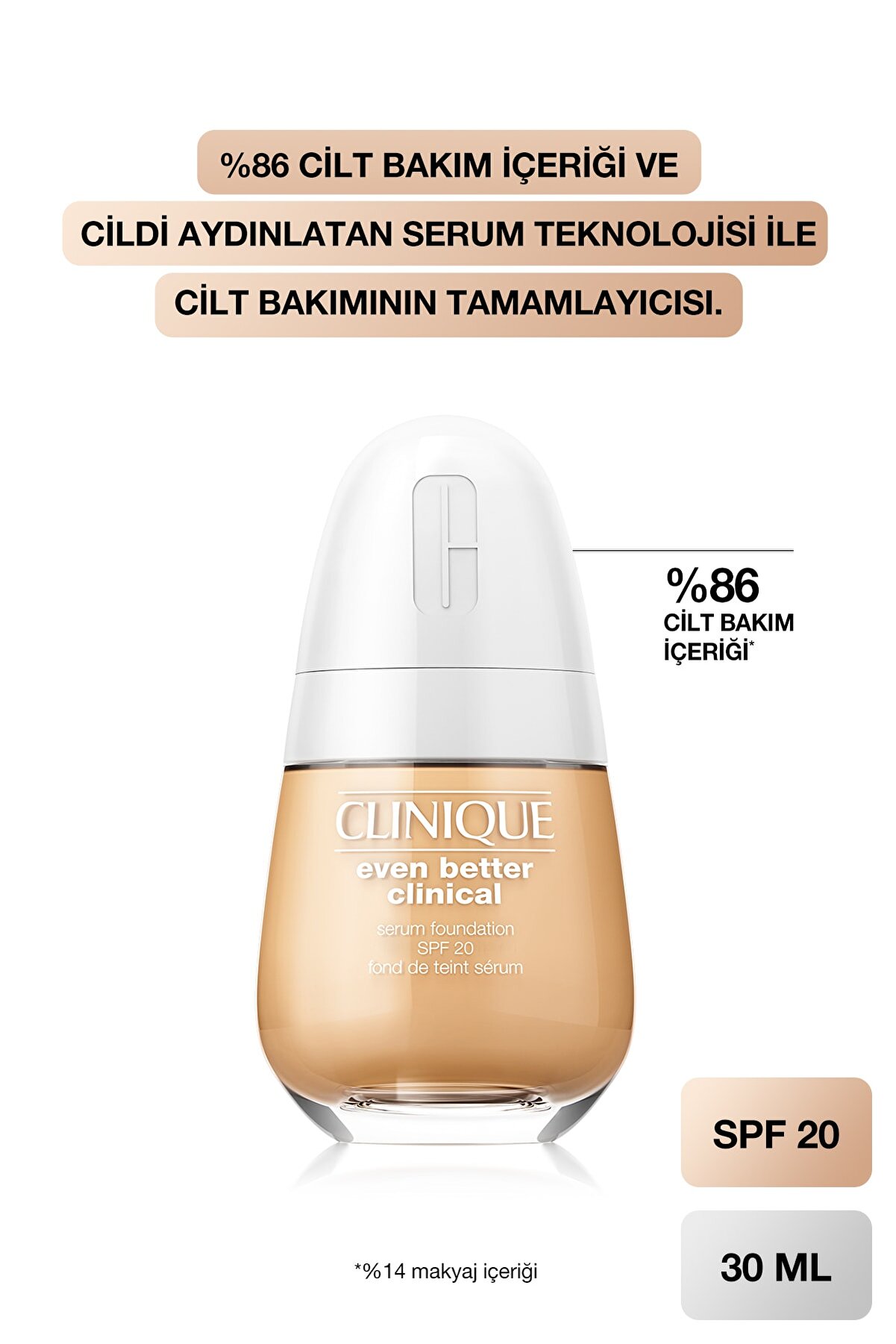 کرم پودر سرمی ایون بتر کلینیکال رنگ طلا  شماره SPF 20 Wn 46  کلینیک Clinique