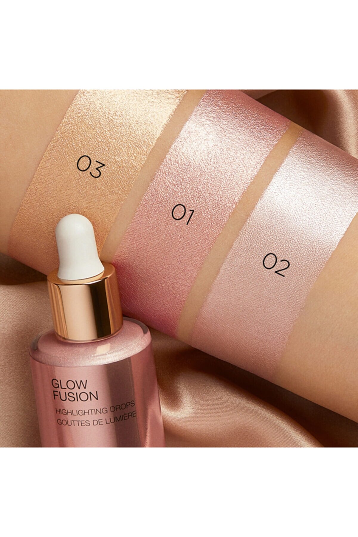 هایلایتر قطره ای مدل Glow Fusion رنگ Platinum Rose شماره 01 کیکو KIKO