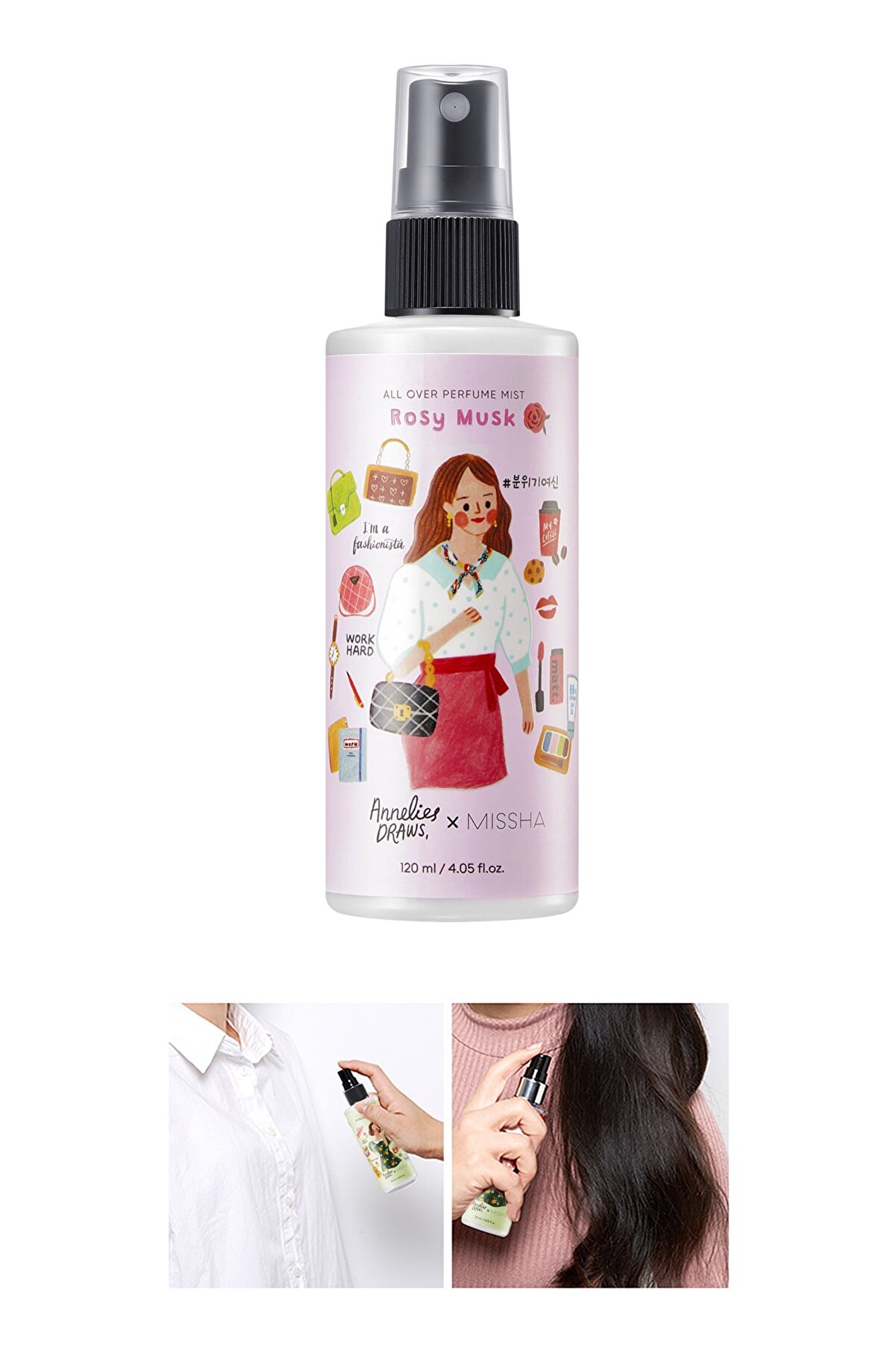 اسپری معطر بدن و موی مرطوب کننده دائمی میست رایحه مشک گل سرخ میشا Missha