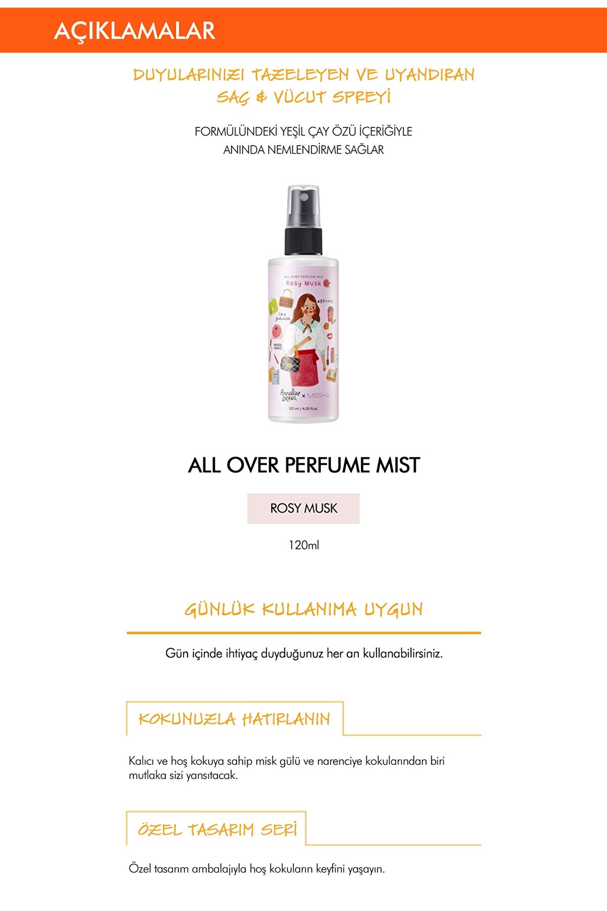 اسپری معطر بدن و موی مرطوب کننده دائمی میست رایحه مشک گل سرخ میشا Missha