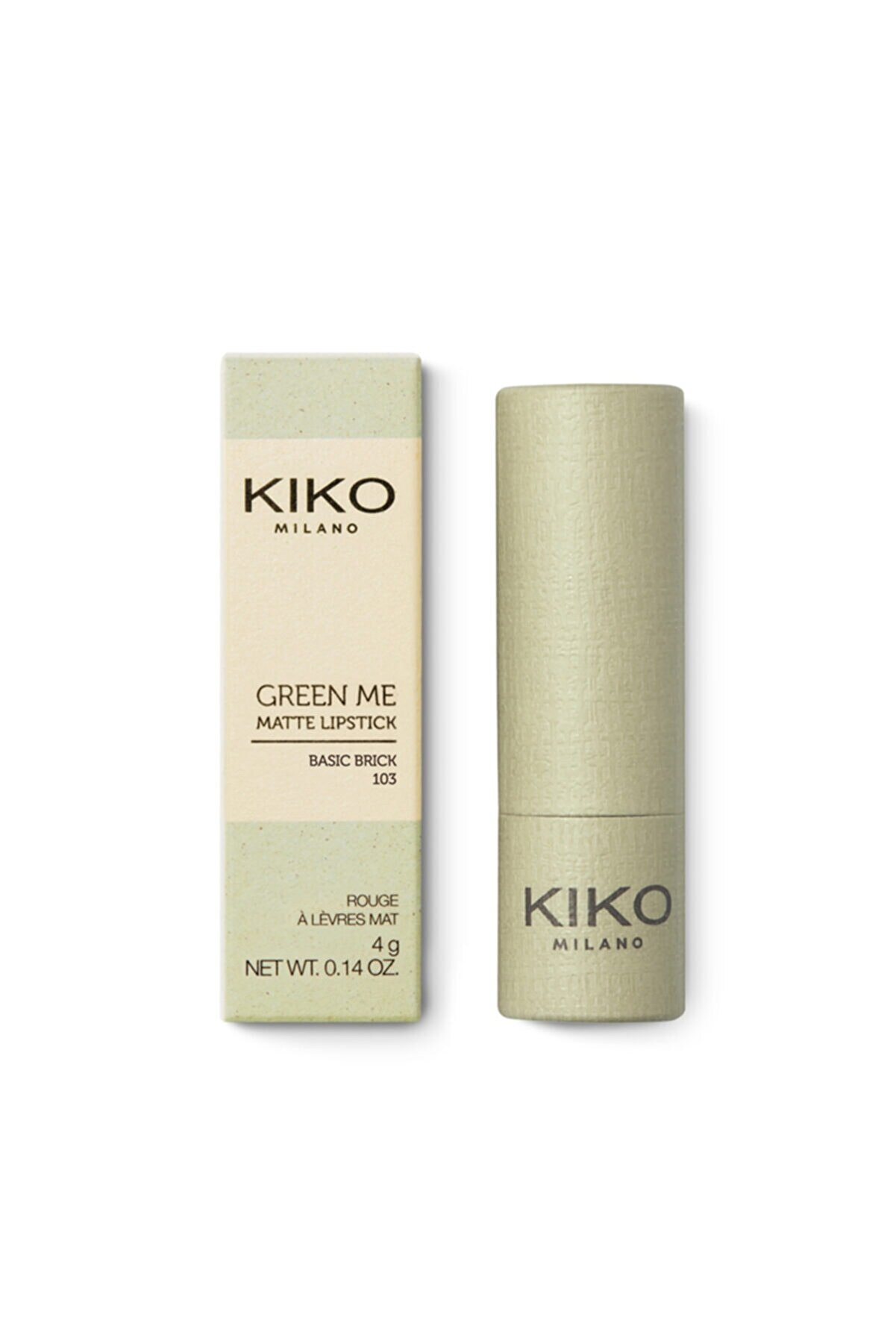 رژ لب جامد مات مدل New Green Me  رنگ Basic Brick شماره 103 کیکو KIKO