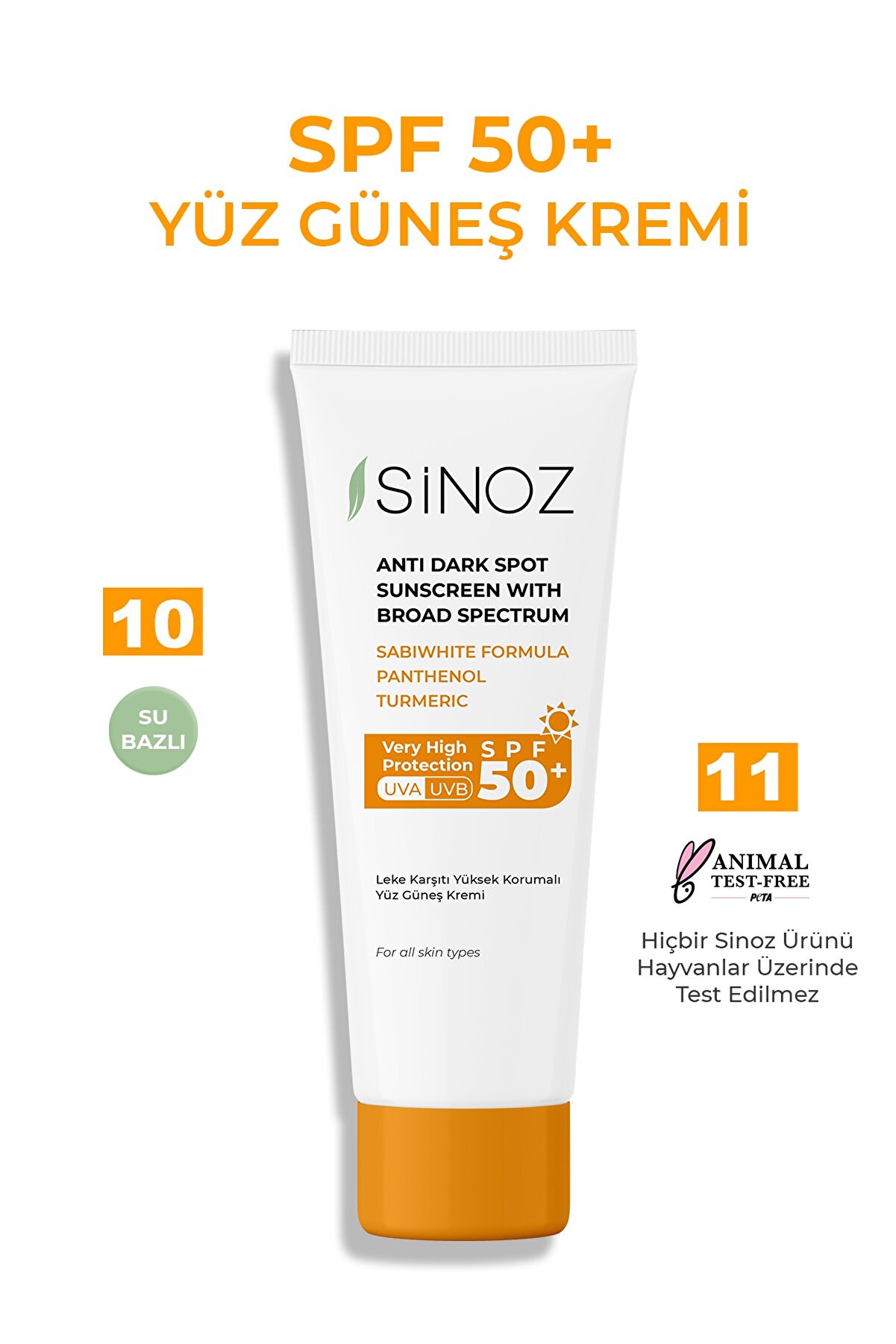 کرم ضد آفتاب صورت با SPFSPF +50 و حجم 50 میل سینوز Sinoz