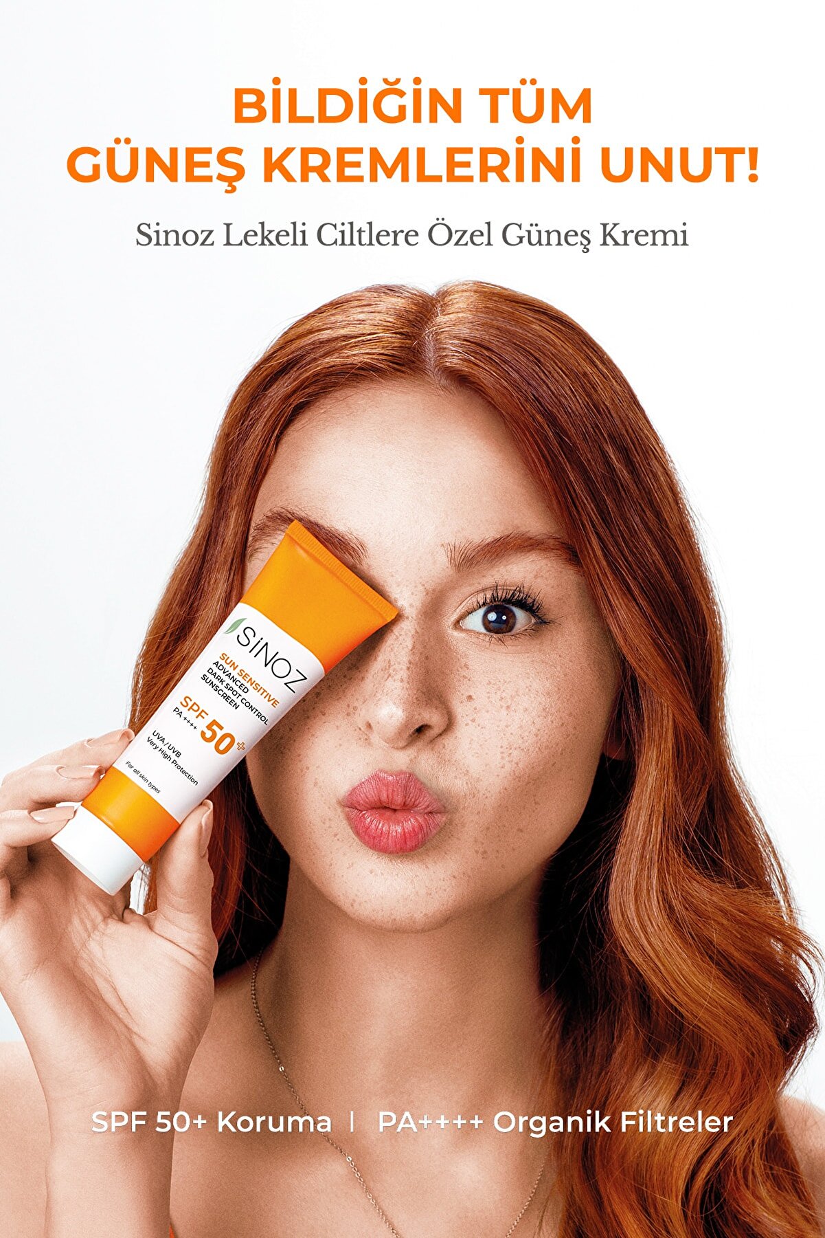 کرم ضد آفتاب صورت مخصوص پوست های لک دار Spf+50 وحجم 50 میل سینوز Sinoz