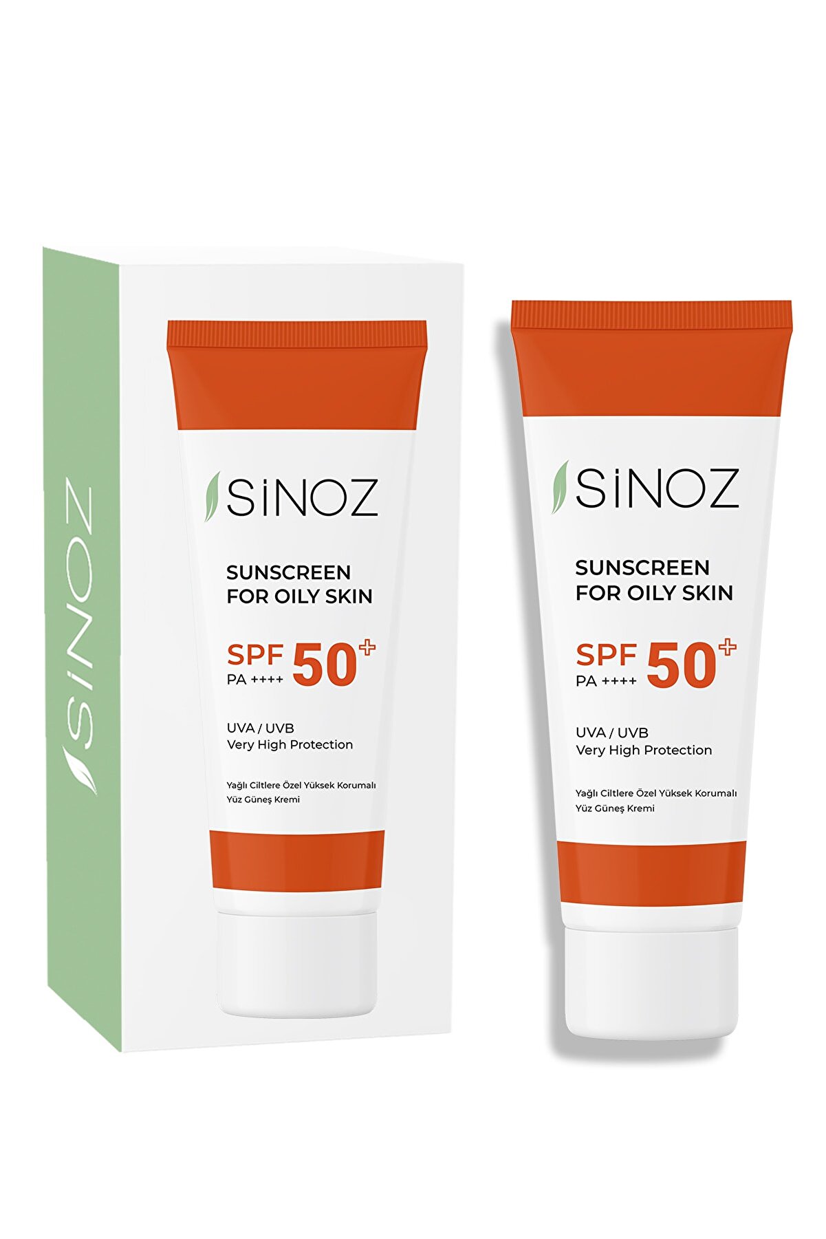 کرم ضد آفتاب صورت برای پوست های چرب Spf+50 و حجم 50 میل سینوز Sinoz