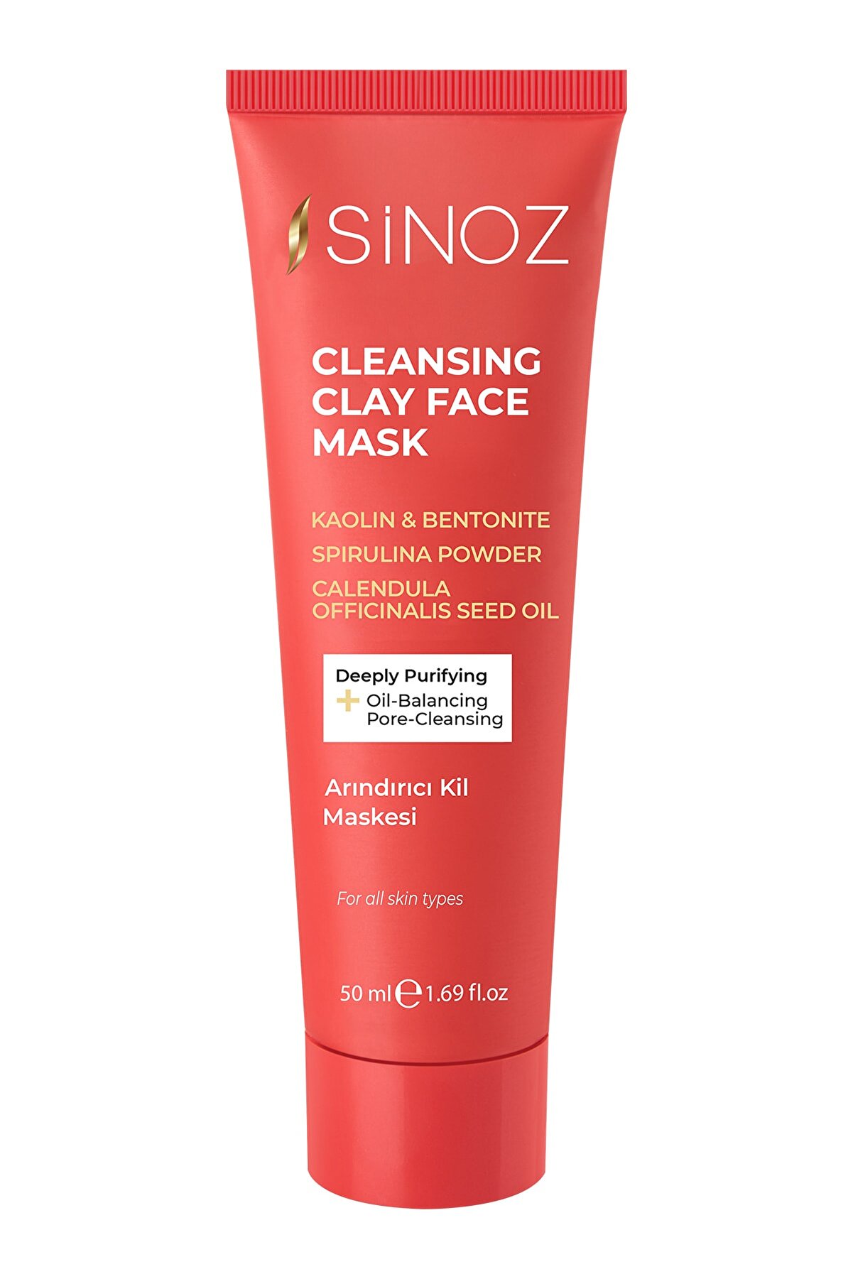 ماسک پاک سازی صورت خاک رس حجم 50 میل سینوز Sinoz