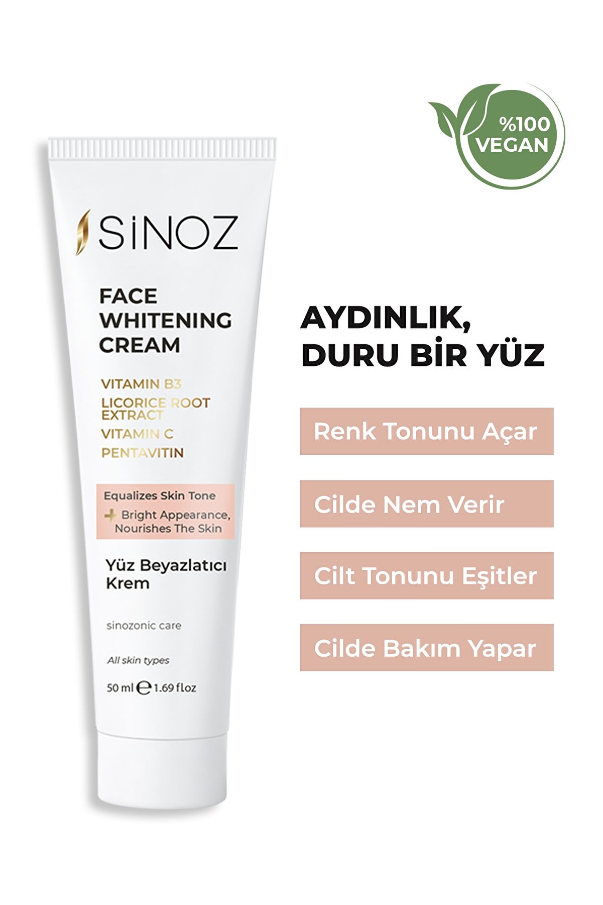 کرم روشن کننده صورت با حجم 50 میل سینوز Sinoz