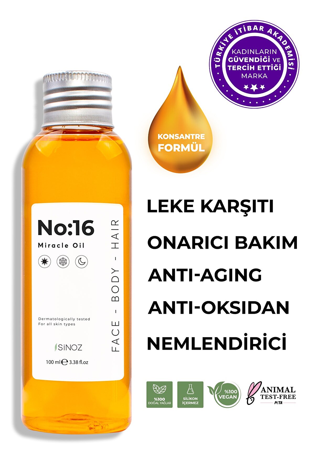 روغن مراقبت از پوست و ضد لک با حجم 100 میل سینوز Sinoz